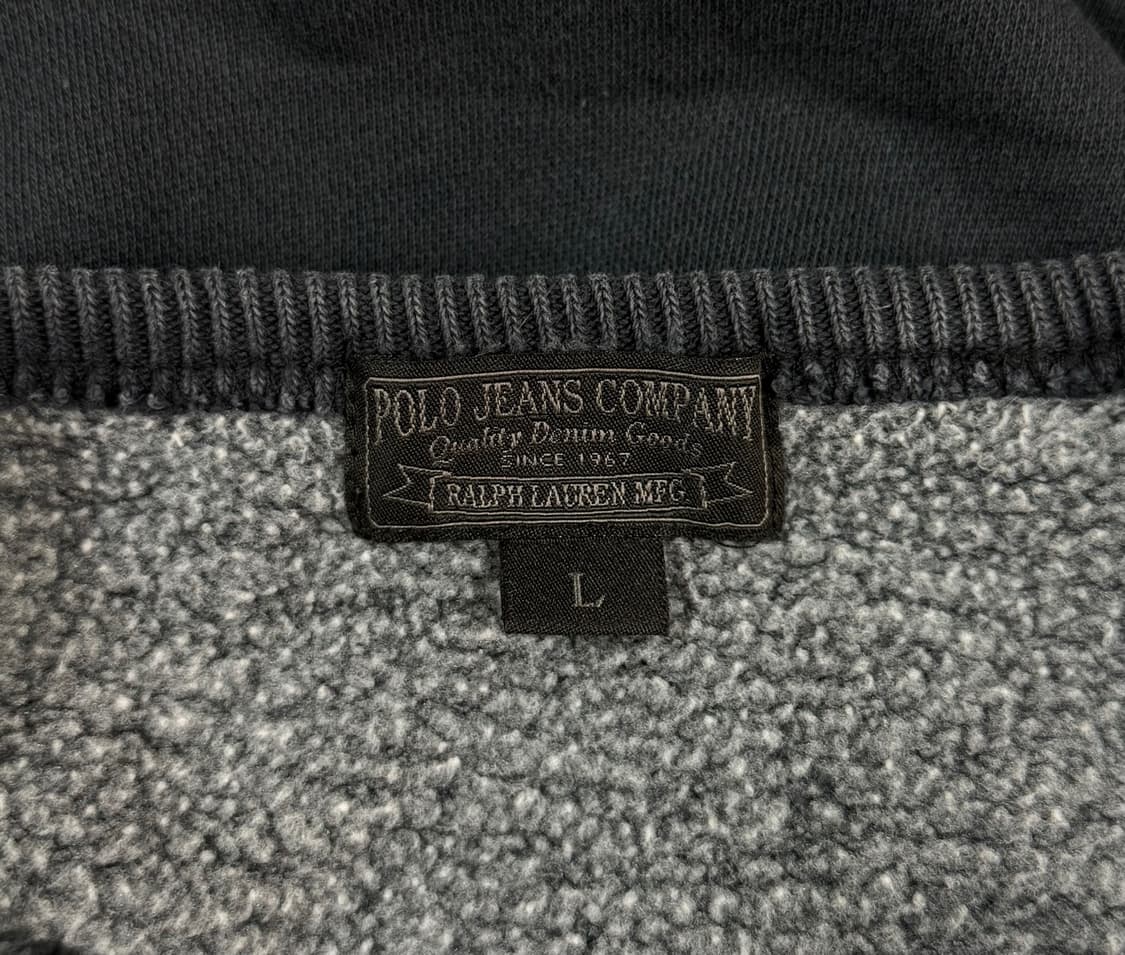 [L] 폴로 진 성조기 스컬 해골 피그먼트 기모 맨투맨 상품이미지5