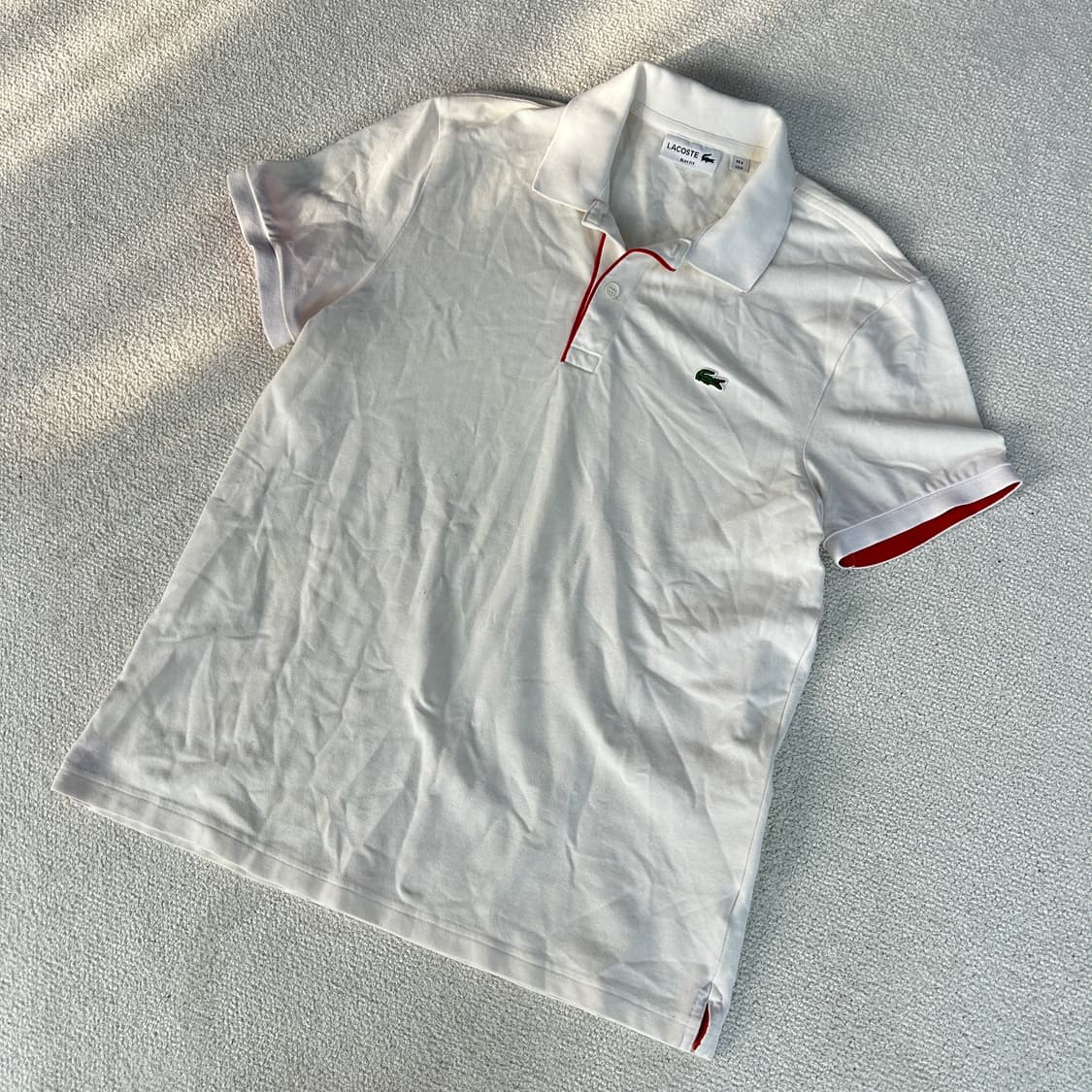 라코스테 흰색 PK 반팔티 레드 포인트 s 상품이미지1