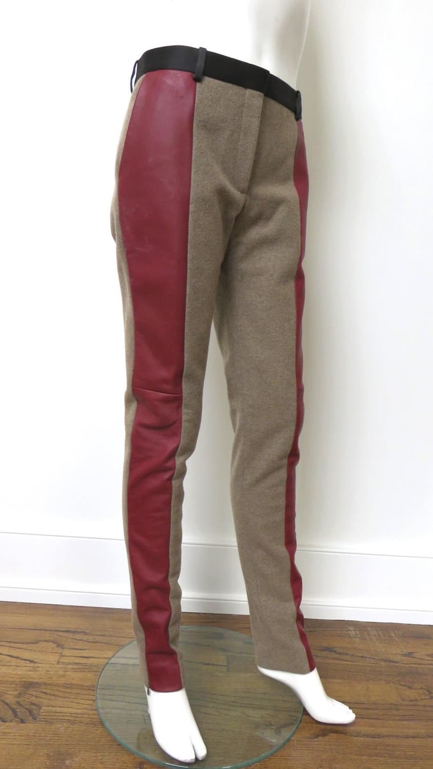 올드셀린 칼라 블록 울 레더 팬츠 40사이즈 상품이미지1