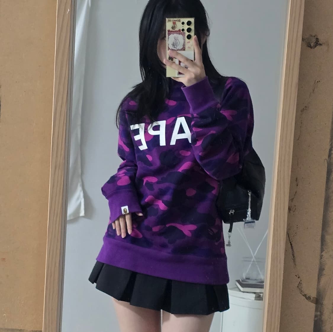 베이프 퍼플 카모 맨투맨 L 상품이미지2