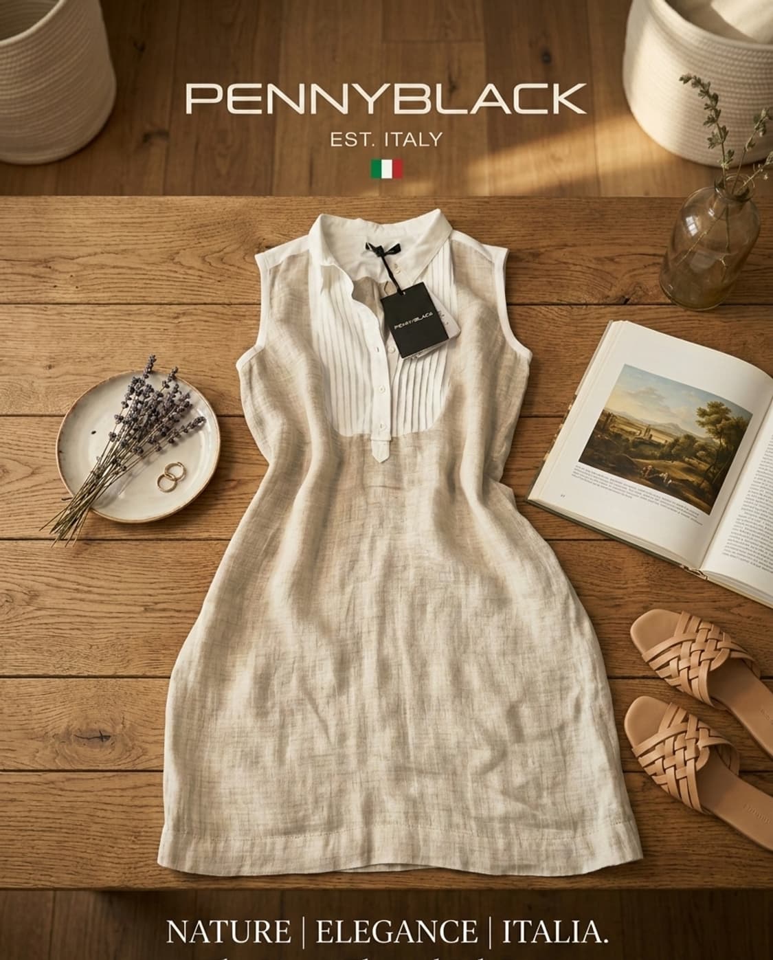 페니 블랙 린넨 100%비브 원피스 상품이미지1