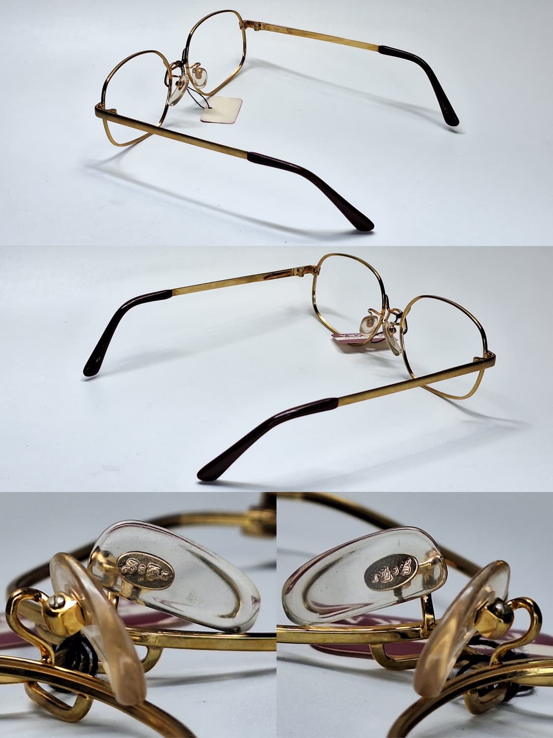 80s 일본제 빈티지 데드스톡 미사용/골드 웰링턴 안경테 HPM 고성능  상품이미지7
