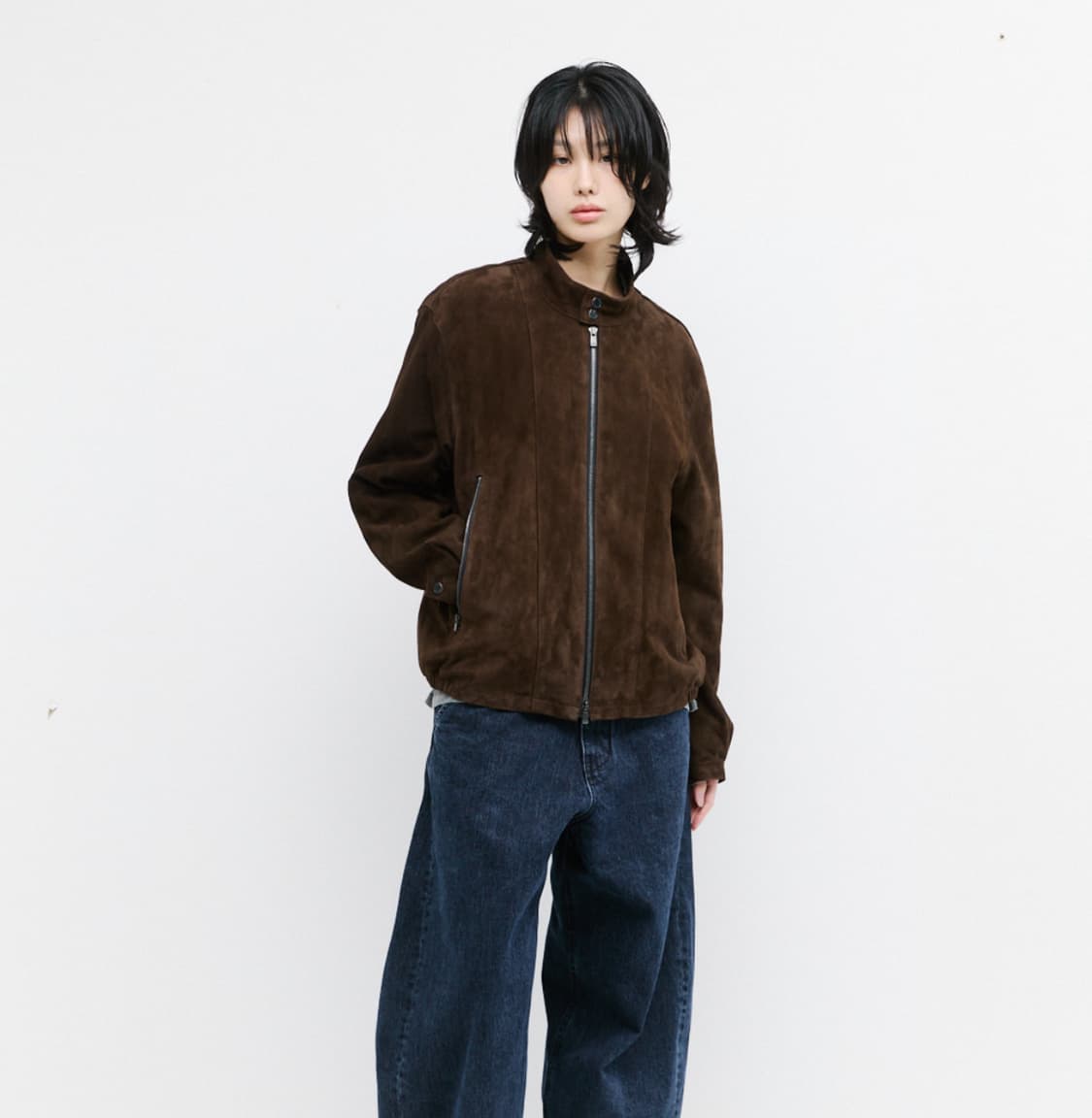 해칭룸 해링턴 스웨이드 레더 자켓 다크 브라운 3사이즈 상품이미지3