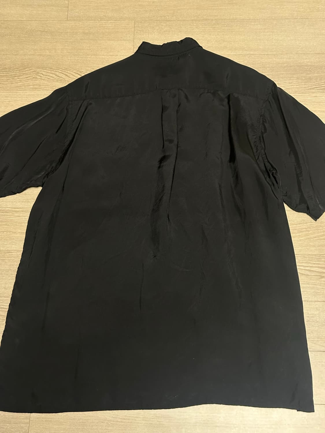 (2) 요지 야마모토 뿌르옴므 큐프로 반팔 셔츠 블랙 상품이미지2