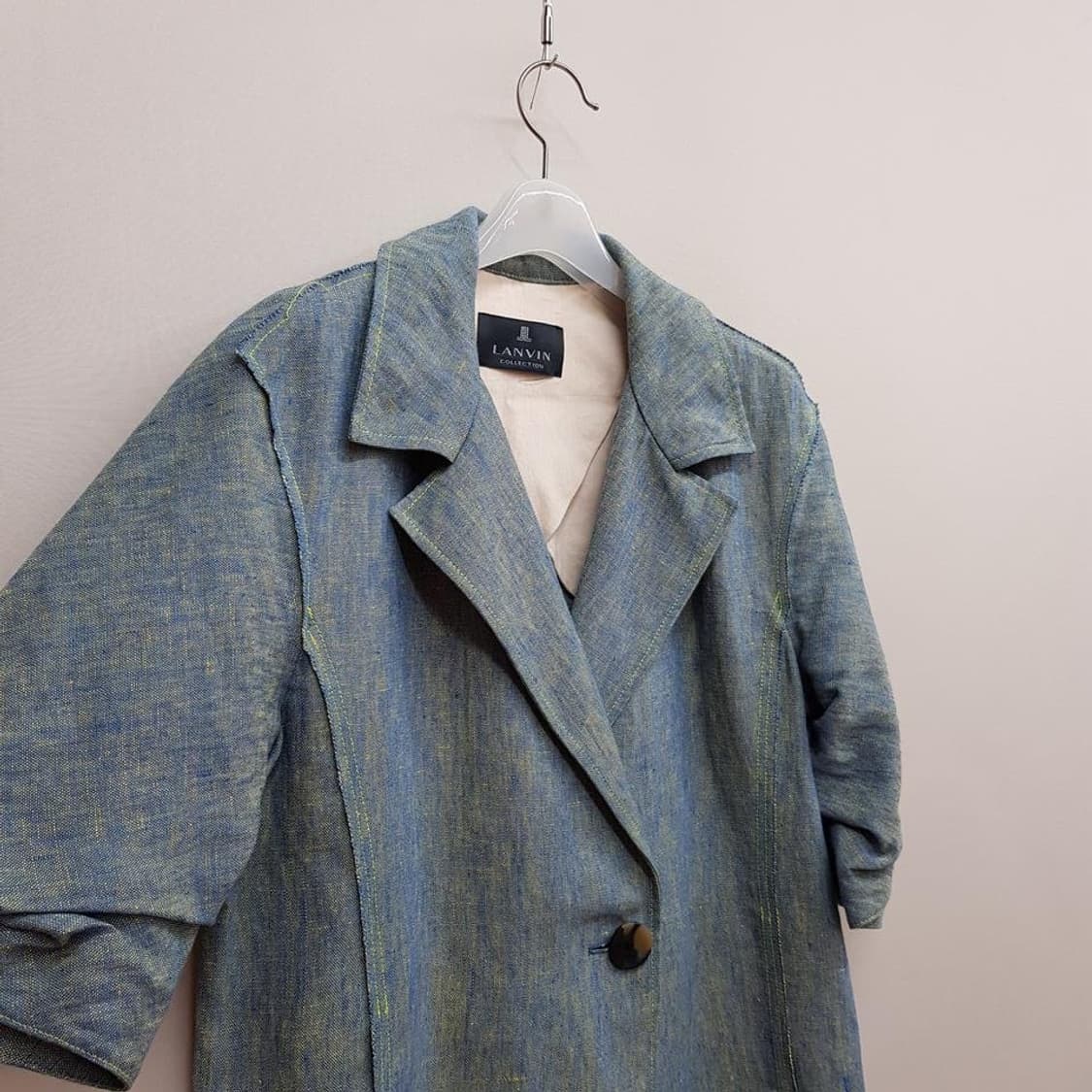 한섬 랑방 린넨 반팔 테일러드 자켓 82-94-160사이즈 상품이미지3