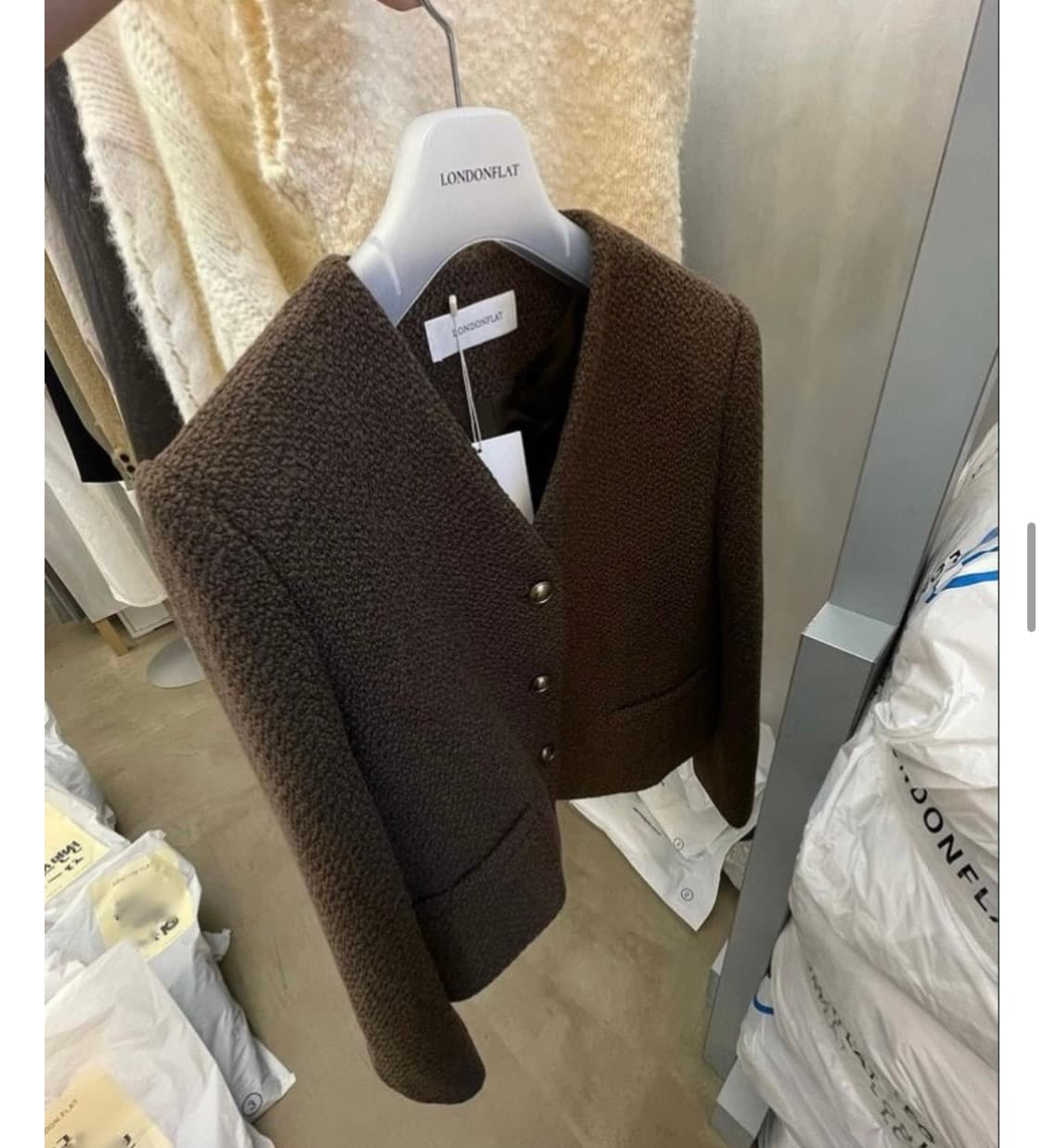 런던플랏 앙고라 트위드 자켓 brown 상품이미지4