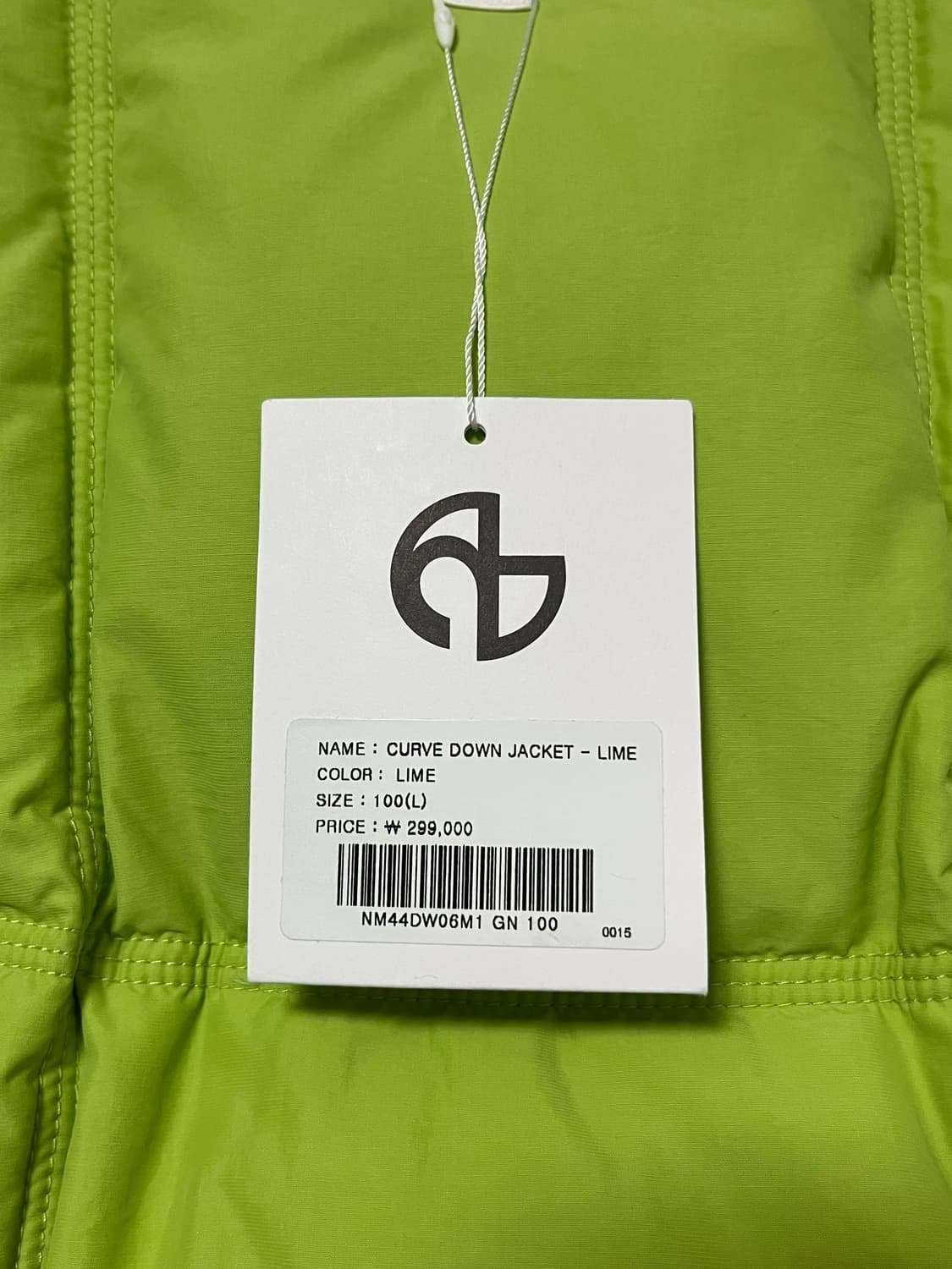 노매뉴얼 덕다운 패딩 CURVE DOWN JACKET - LIME 상품이미지10