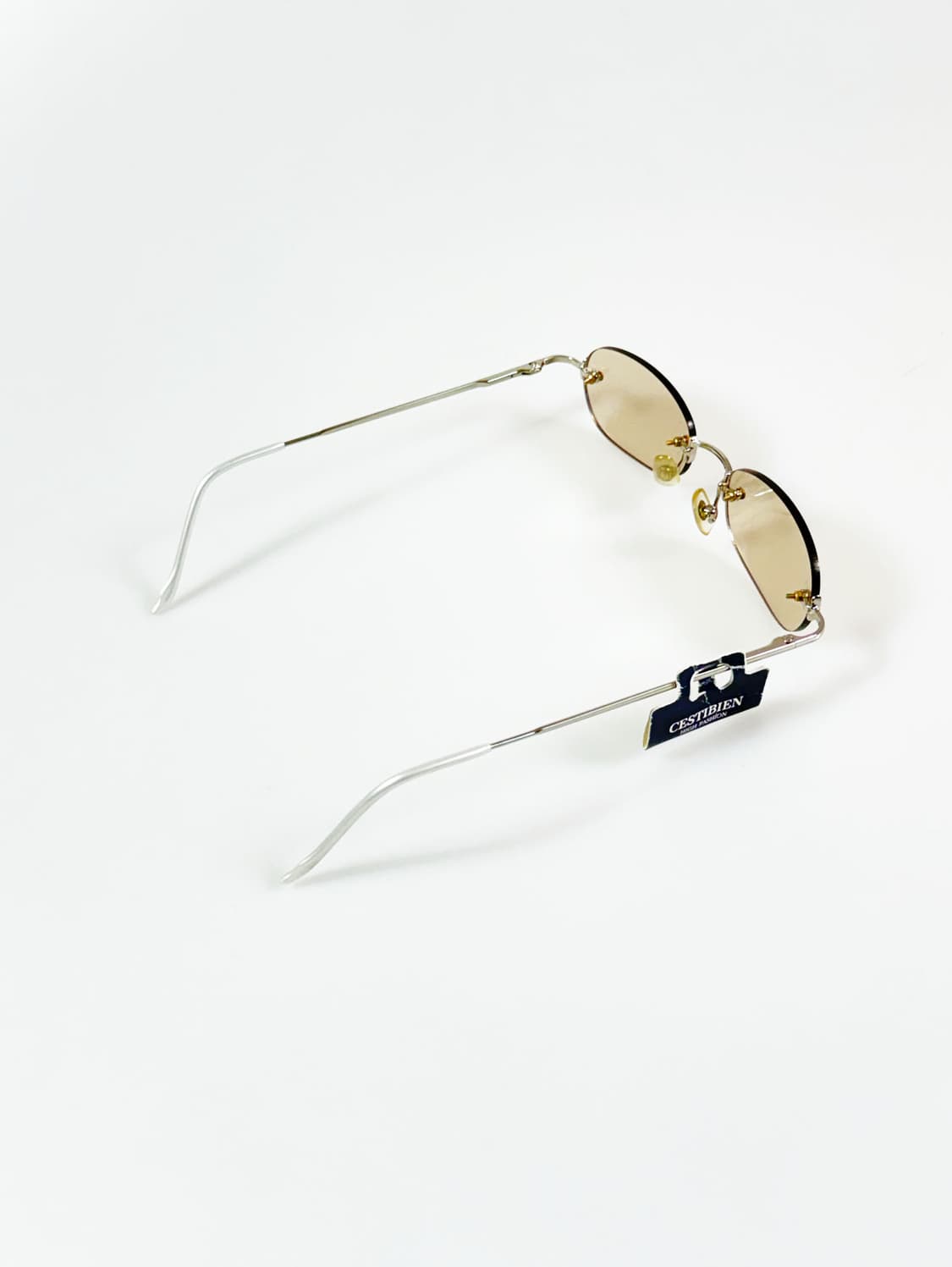 CESTIBIEN 무테 스퀘어 프레임 빈티지 틴트 안경 상품이미지4