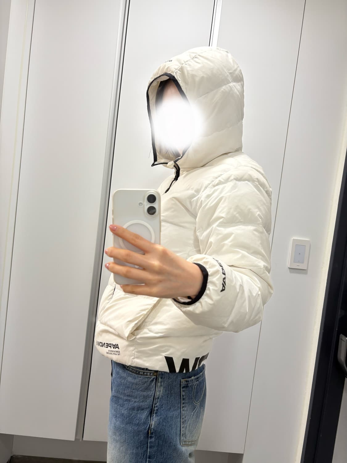 AAPE 패딩 아이보리 M 상품이미지1