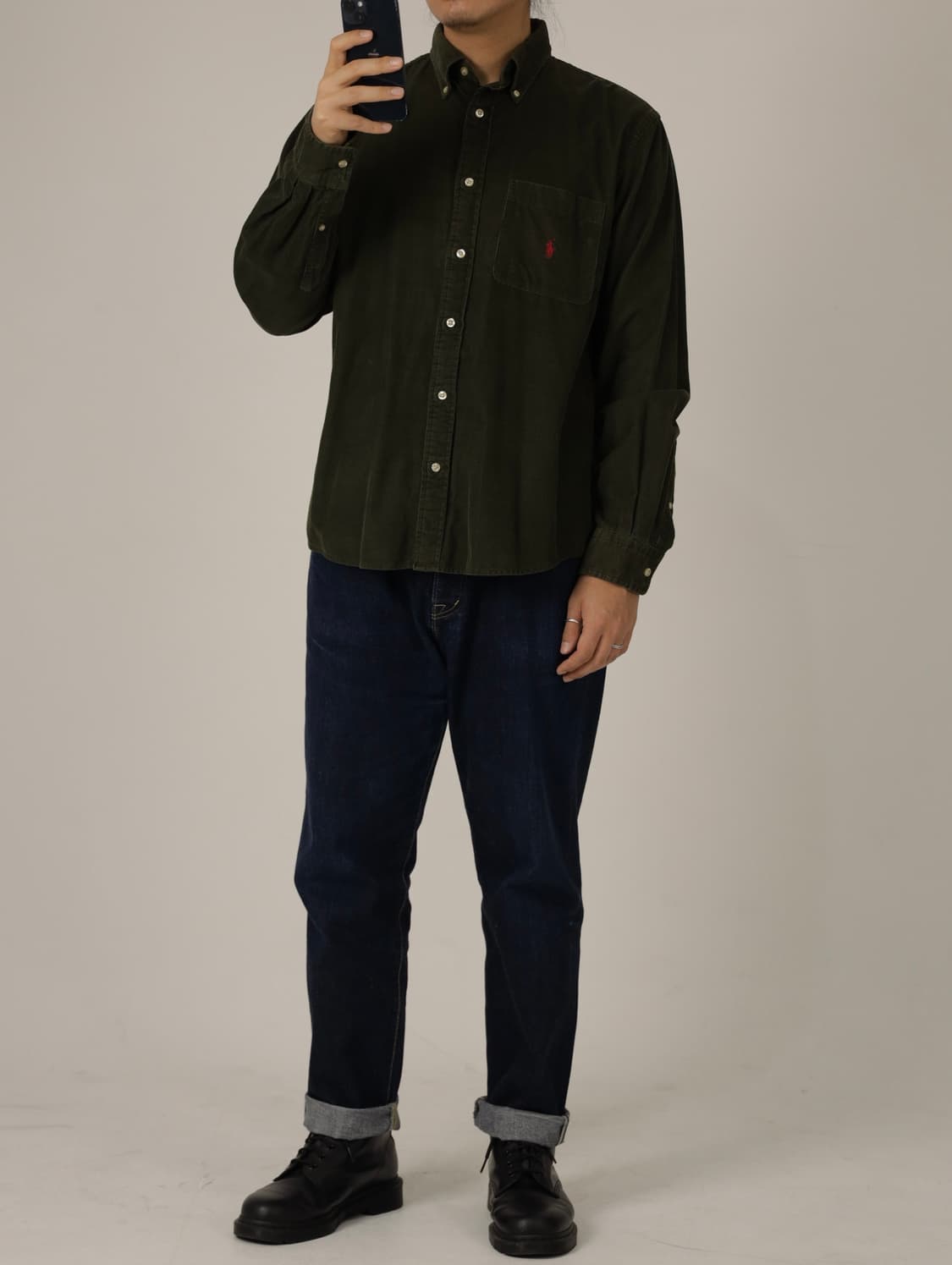 폴로 클래식핏 코듀로이 카키 셔츠 상품이미지7