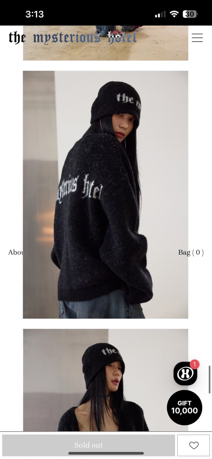 미스테리어스호텔 알파카 울 오버 가디건 블랙 상품이미지2