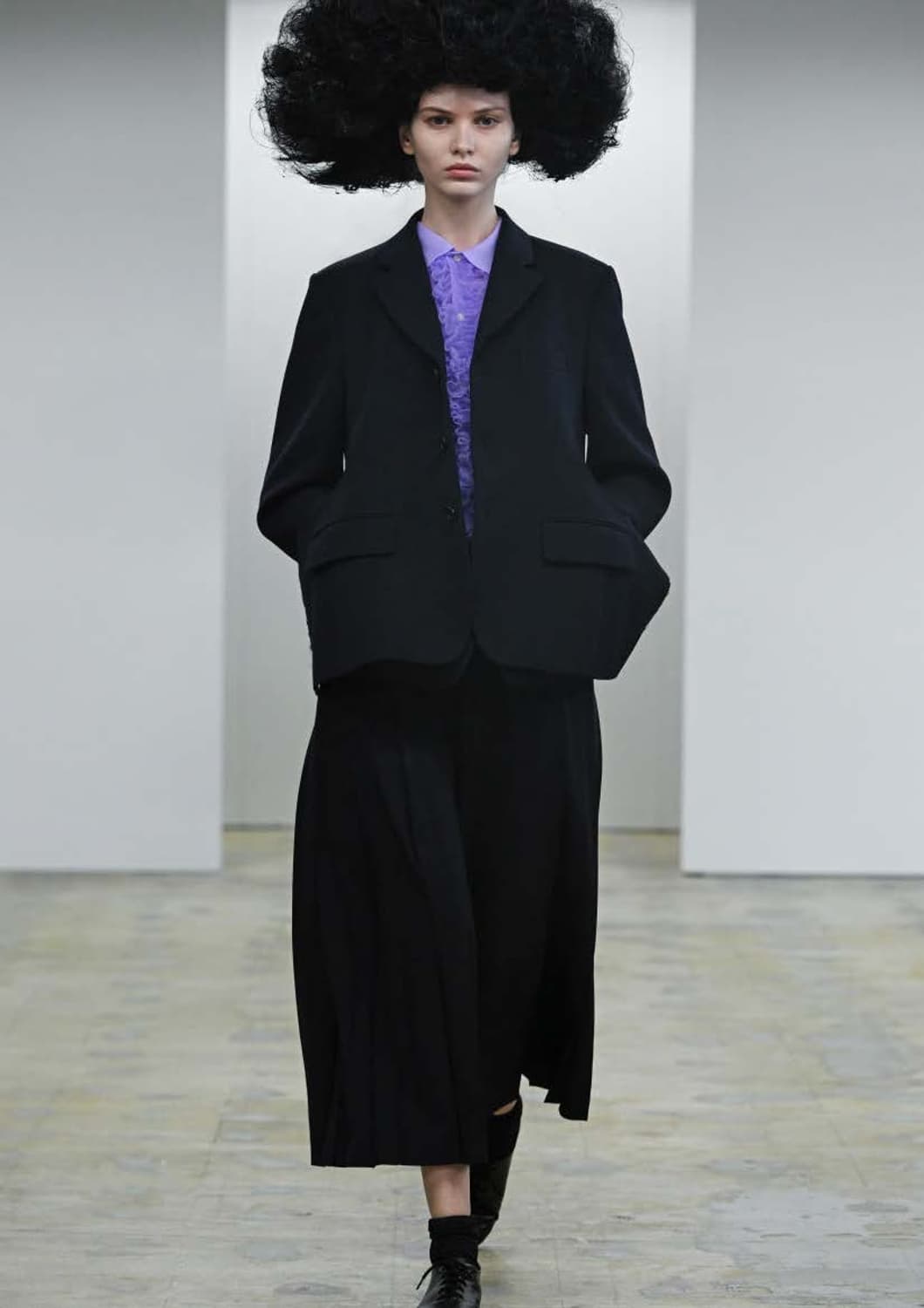 25ss 꼼데가르송 꼼데가르송 사이드 플리츠 팬츠 블랙xs 상품이미지3