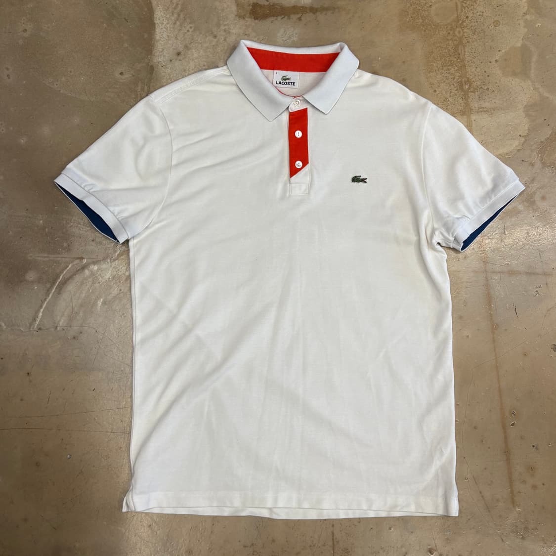 4 라코스테 화이트 카라 반팔티 상품이미지2