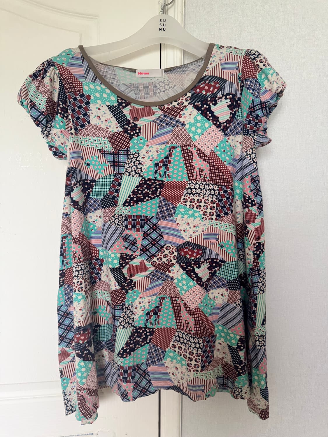 Ne net cute patchwork puff T-shirt 상품이미지1