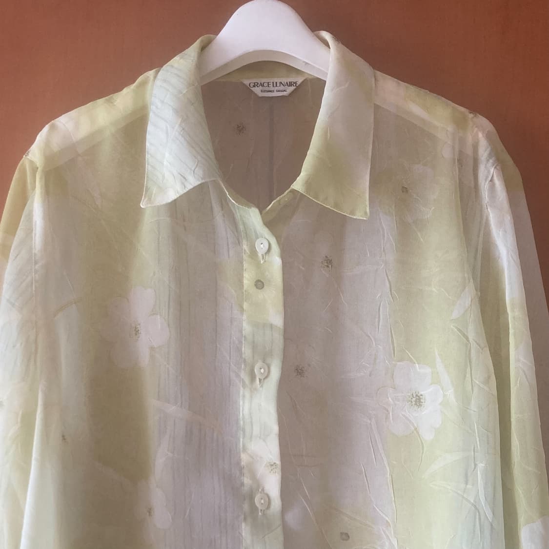 Vintage floral sheer shirt 상품이미지2
