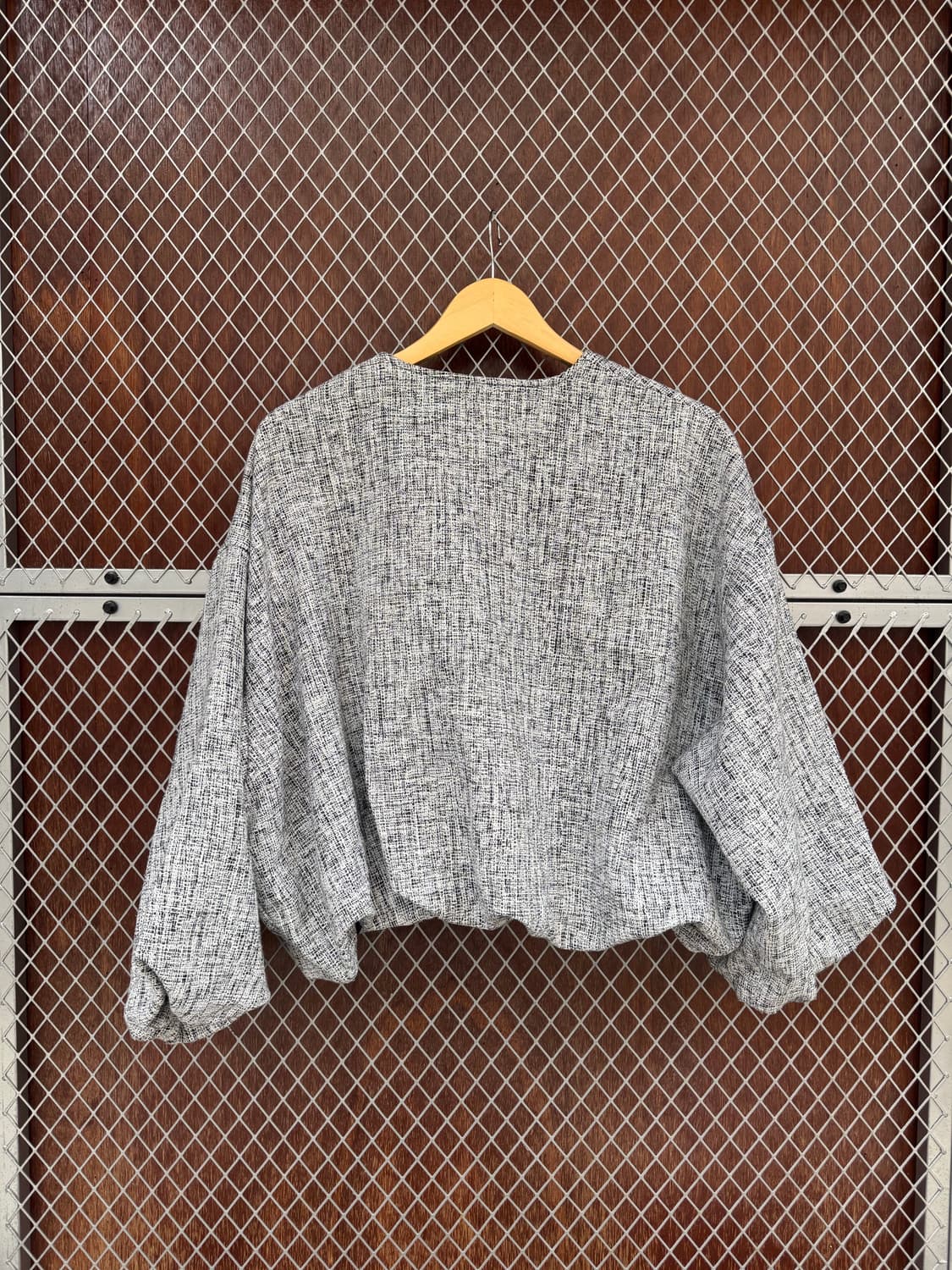 zara 자라 트위드 노카라 봄버 자켓 크롭 점퍼 L 상품이미지8