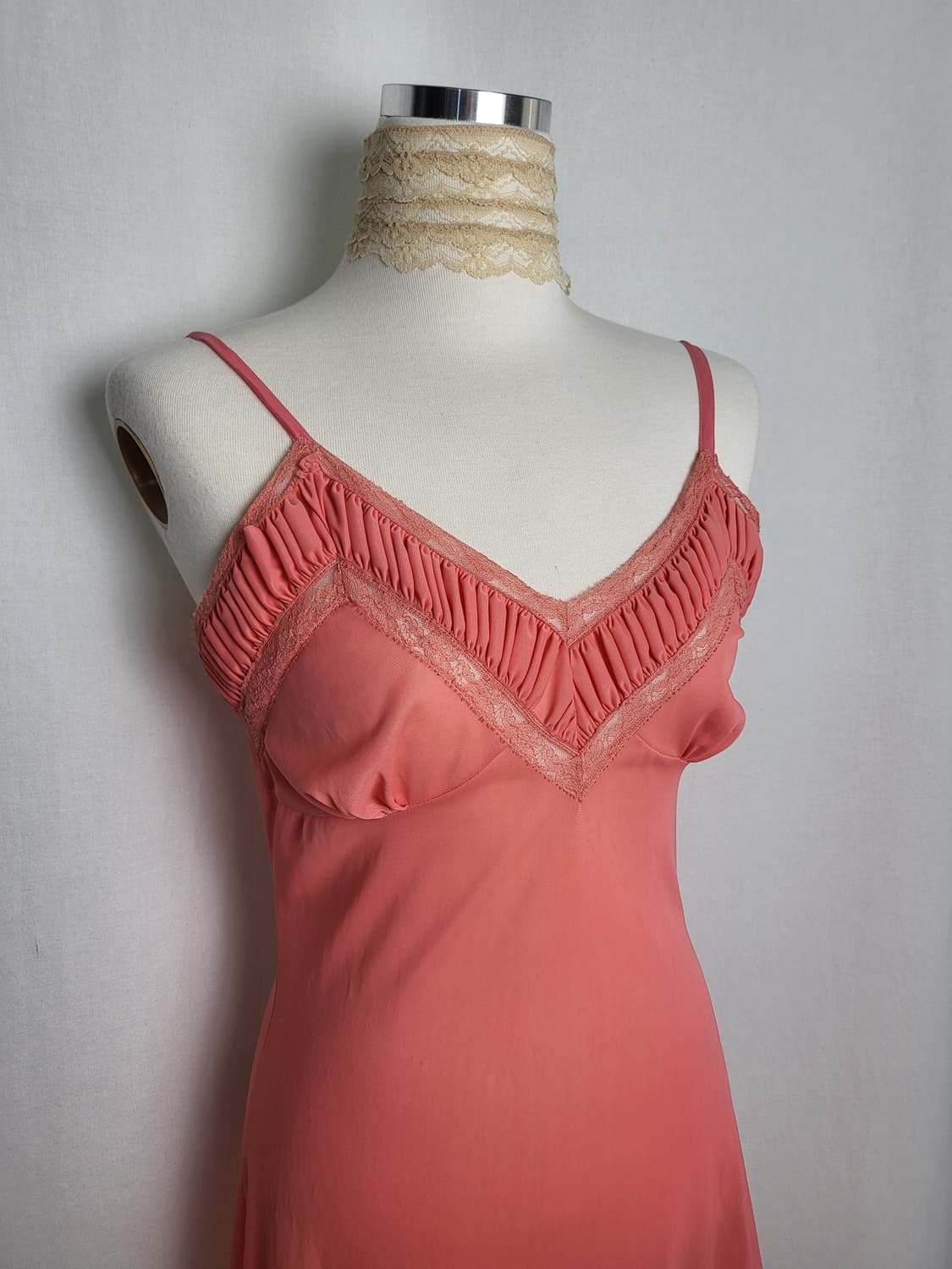 빈티지 피치 슬립 원피스 상품이미지3