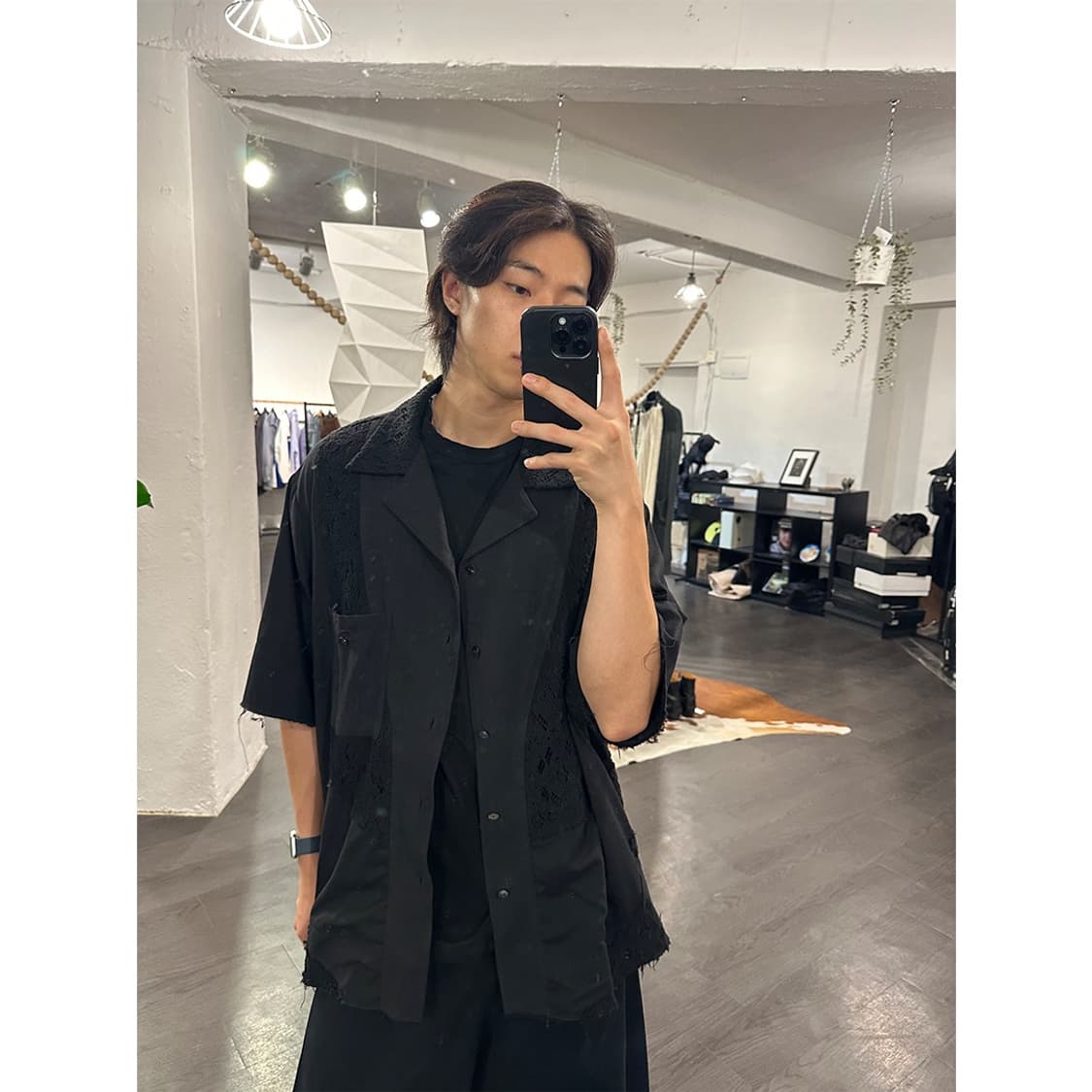 프로페서 이 크로셰 디테일 반팔 셔츠 상품이미지5