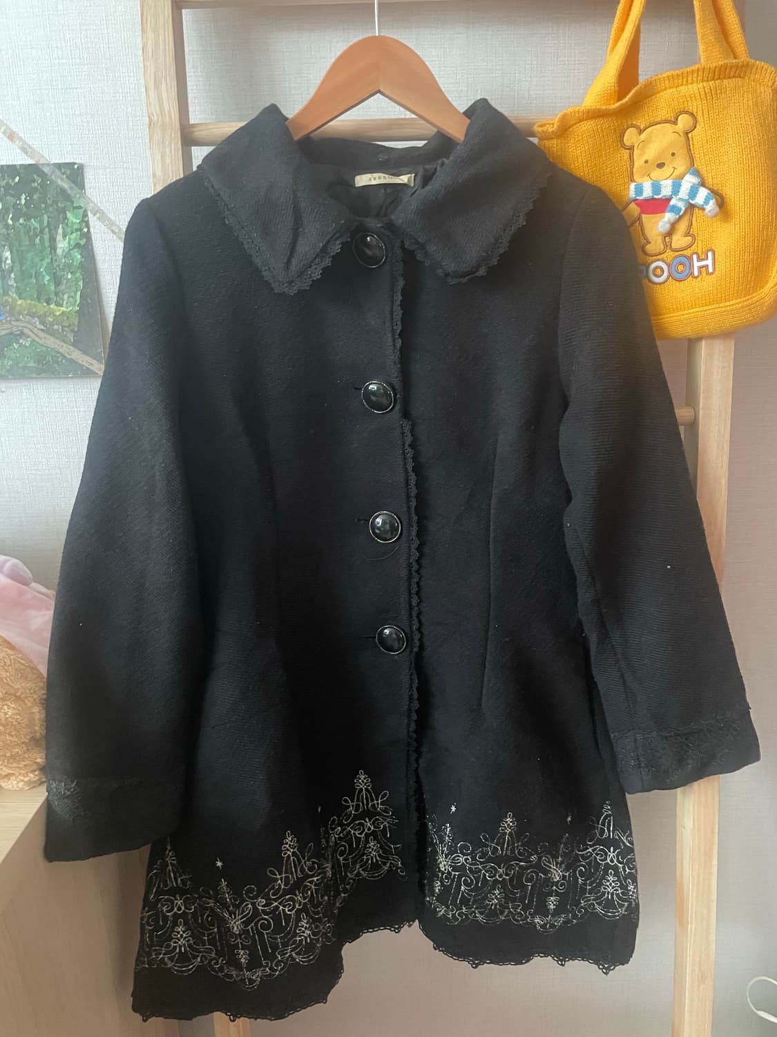 모리걸 빈티지 엑시즈팜 블랙 롱 코트🖤 상품이미지2