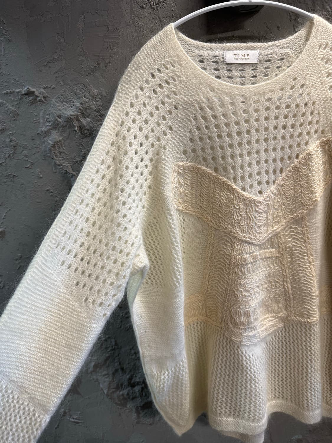 타임 TIME 포스트모던 모헤어 오버 니트 아이보리 90 상품이미지4