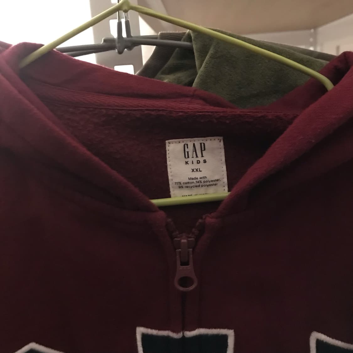 GAP 갭 버건디 기모 후드집업 상품이미지2