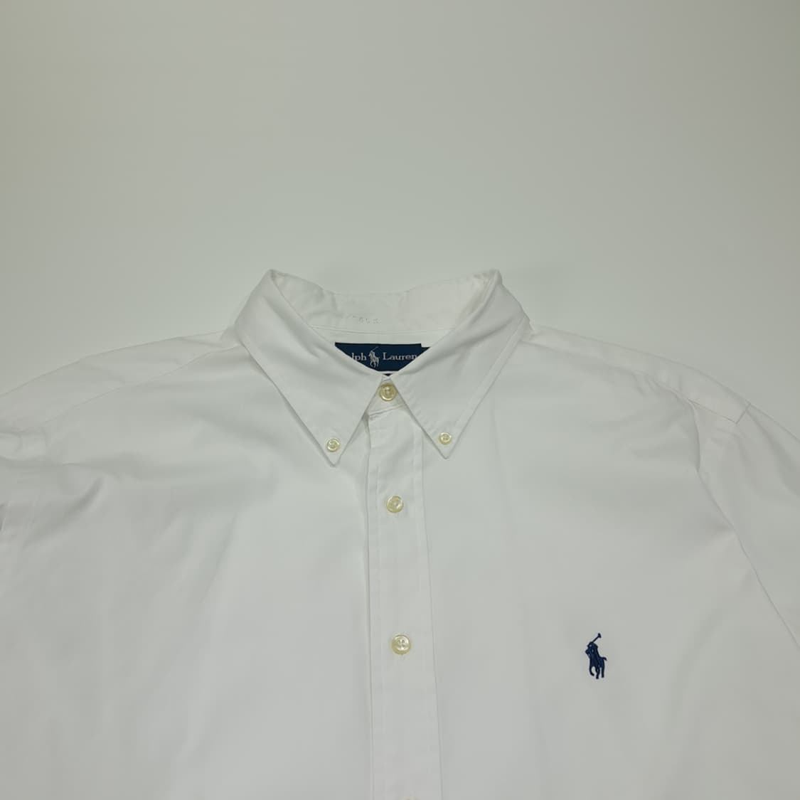 CL473 2XL 폴로 90s 홍콩판 코튼 버튼다운 화이트 셔츠 남방 상품이미지2