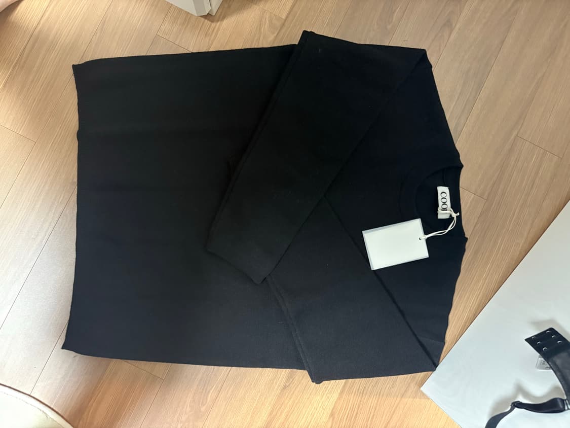 쿠어 탑필 울 라운드니트 블랙 L 상품이미지4