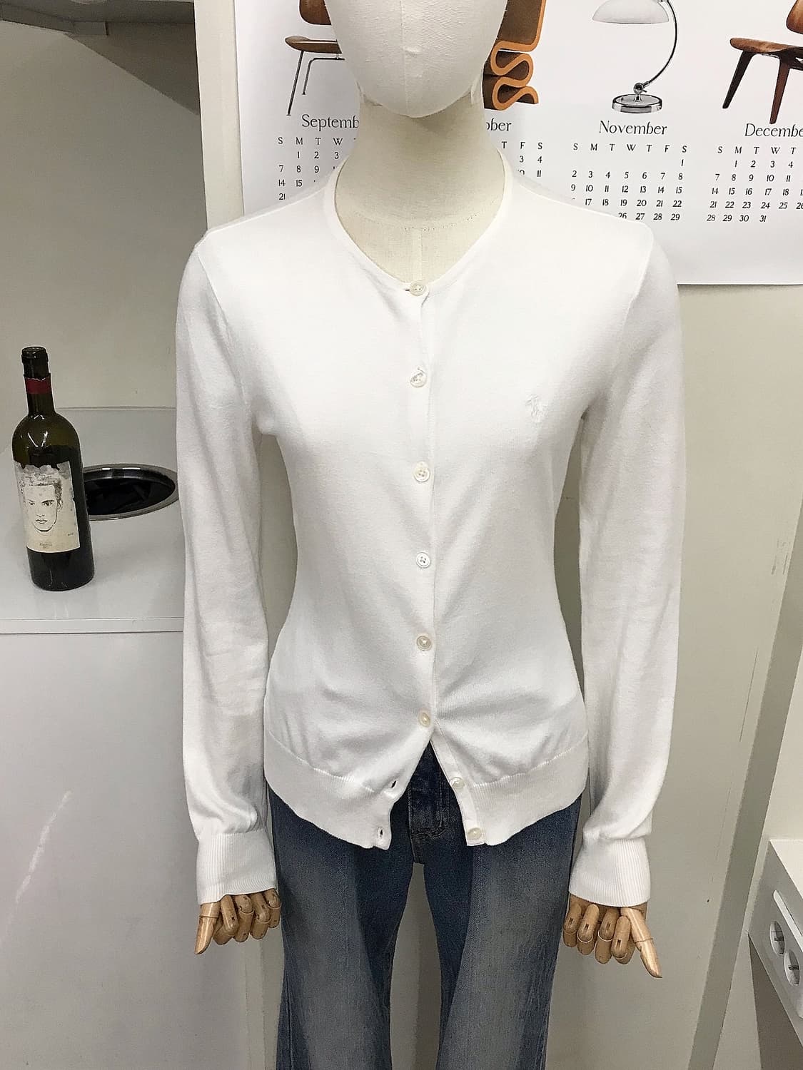 폴로 화이트 라운드 가디건 상품이미지7