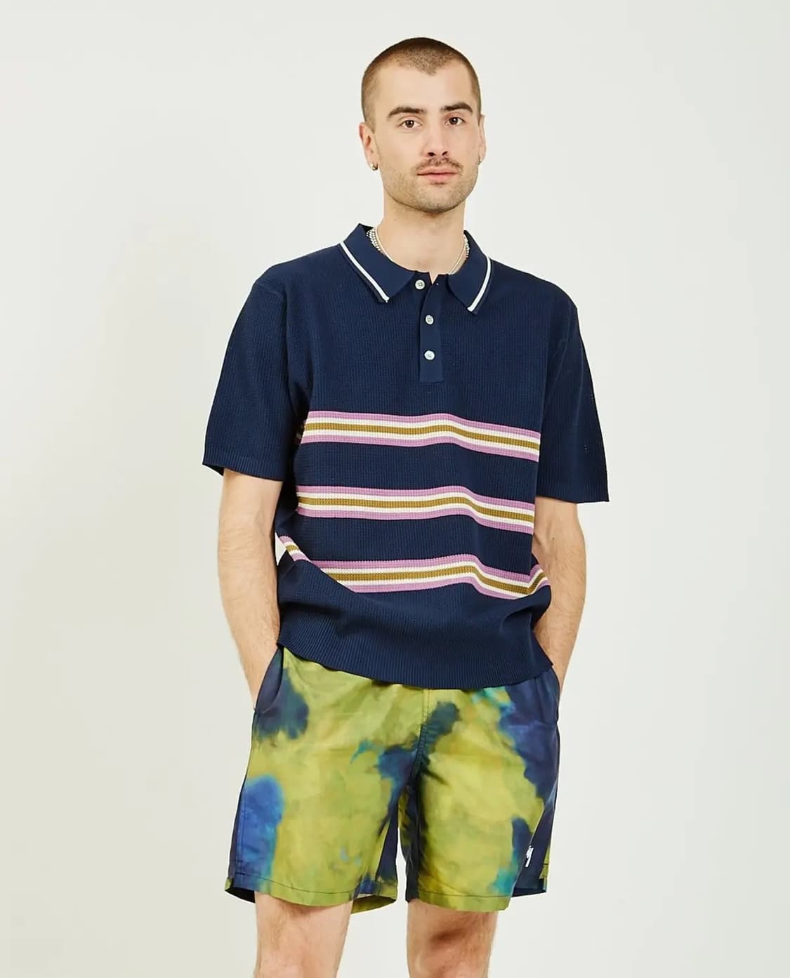 스투시 몬테고 니트 폴로 네이비 XL 상품이미지1