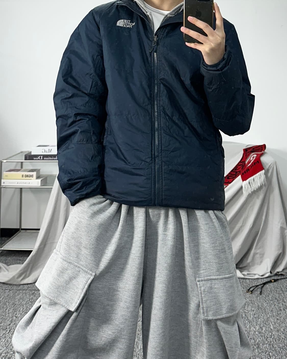 노스페이스 네이비 경량패딩 자켓 S 상품이미지3