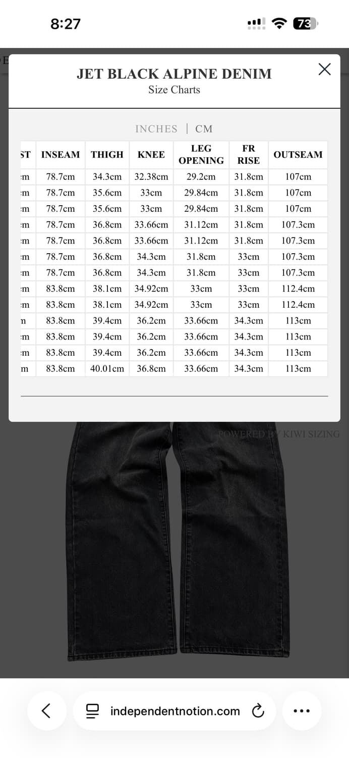 Indepdent notion 와이드레그 14oz 데님 상품이미지5