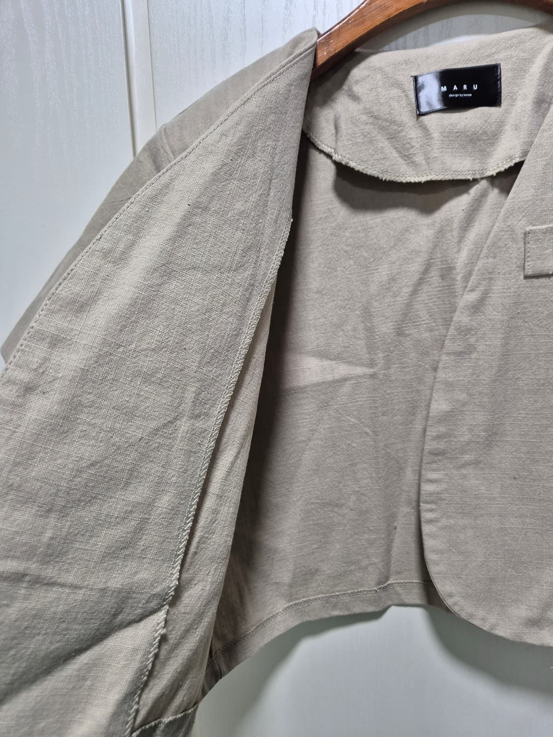 빈티지 베이지 크롭 반팔 자켓 상품이미지5