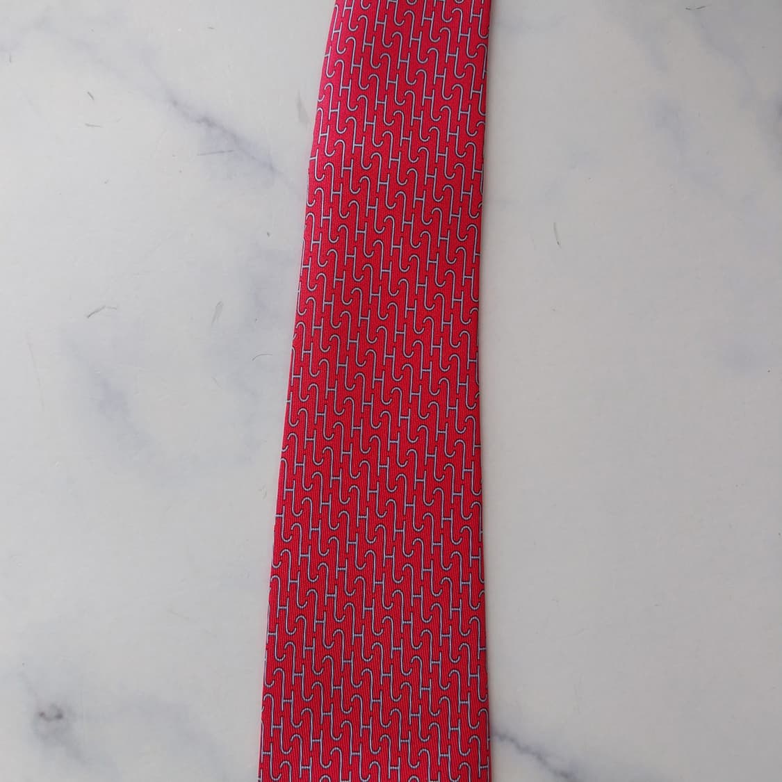 에르메스 실크 진핑크 H모티브 패턴 넥타이 8cm A+등급 K2591
 상품이미지9