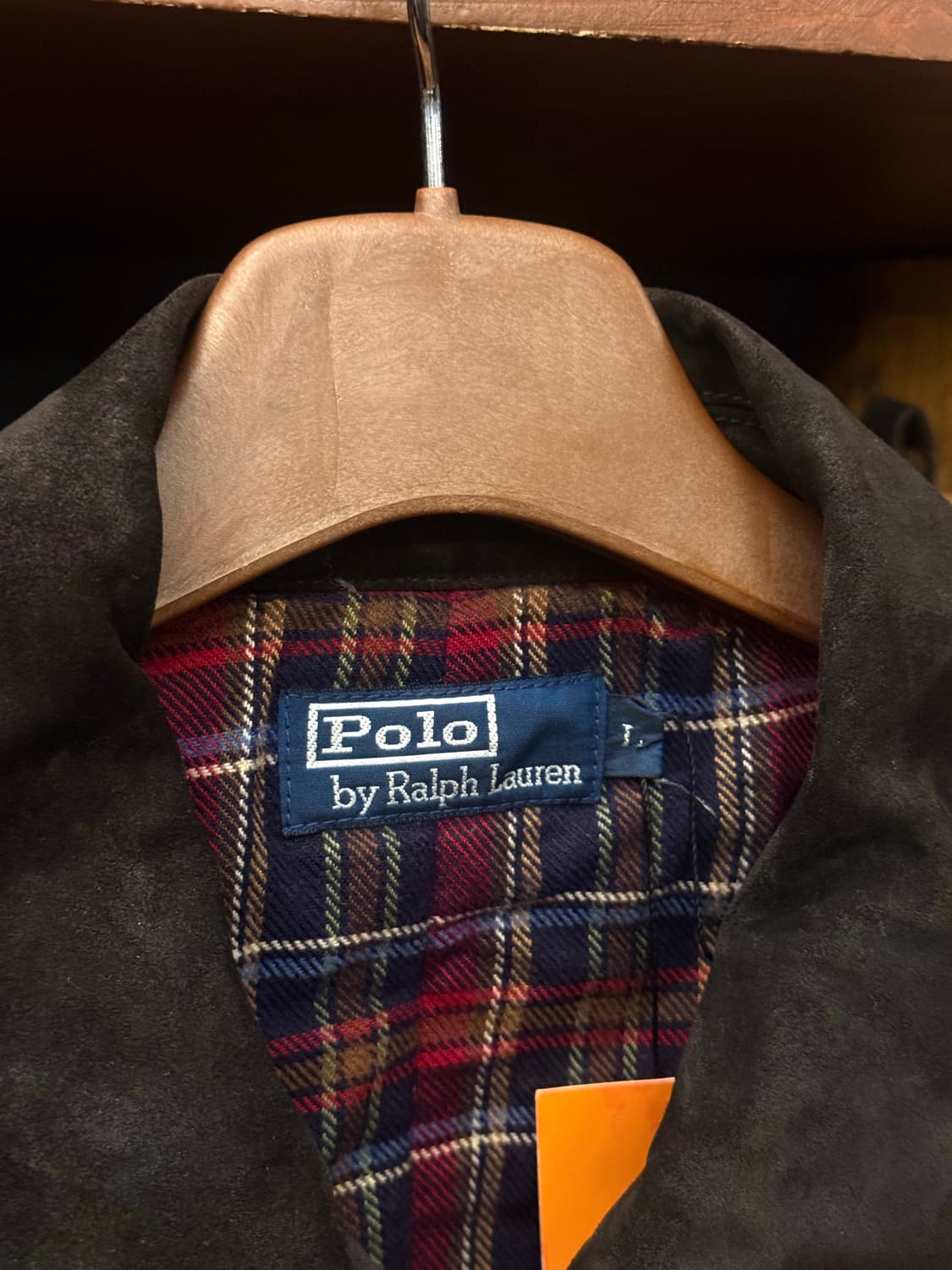 Rare 90s 폴로 랄프로렌 오일클로스 체크 라이닝 투웨이 왁스 자켓 상품이미지5