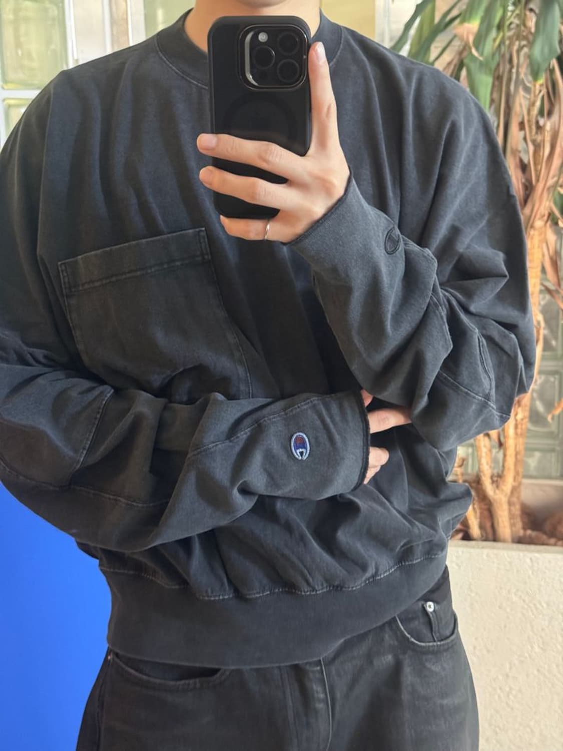 X CHAMPION LS TEE  X 챔피언 LS 티셔츠 상품이미지1