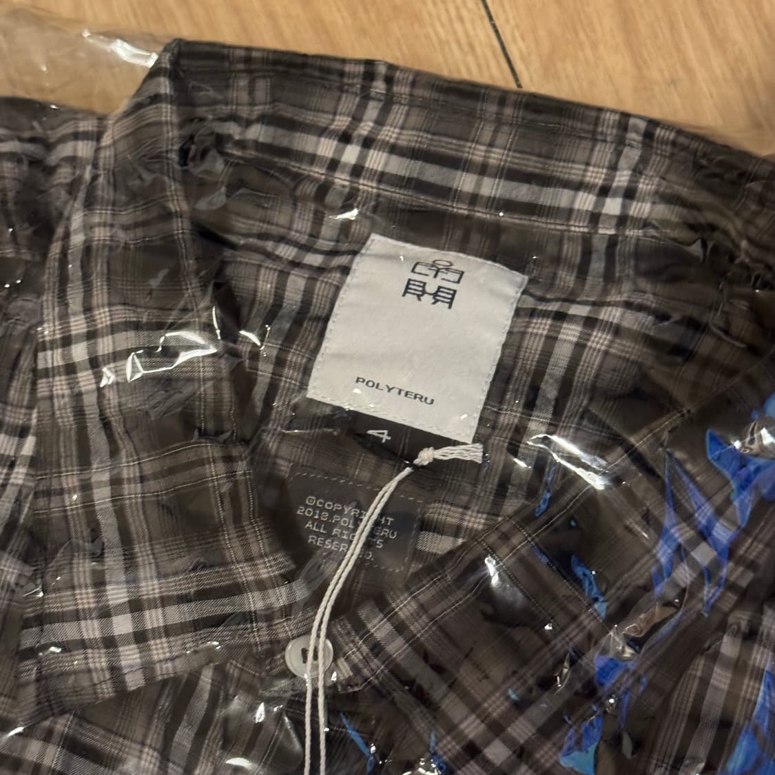 (4size)폴리테루 컨트리 체크 셔츠 워시드 블랙 상품이미지7