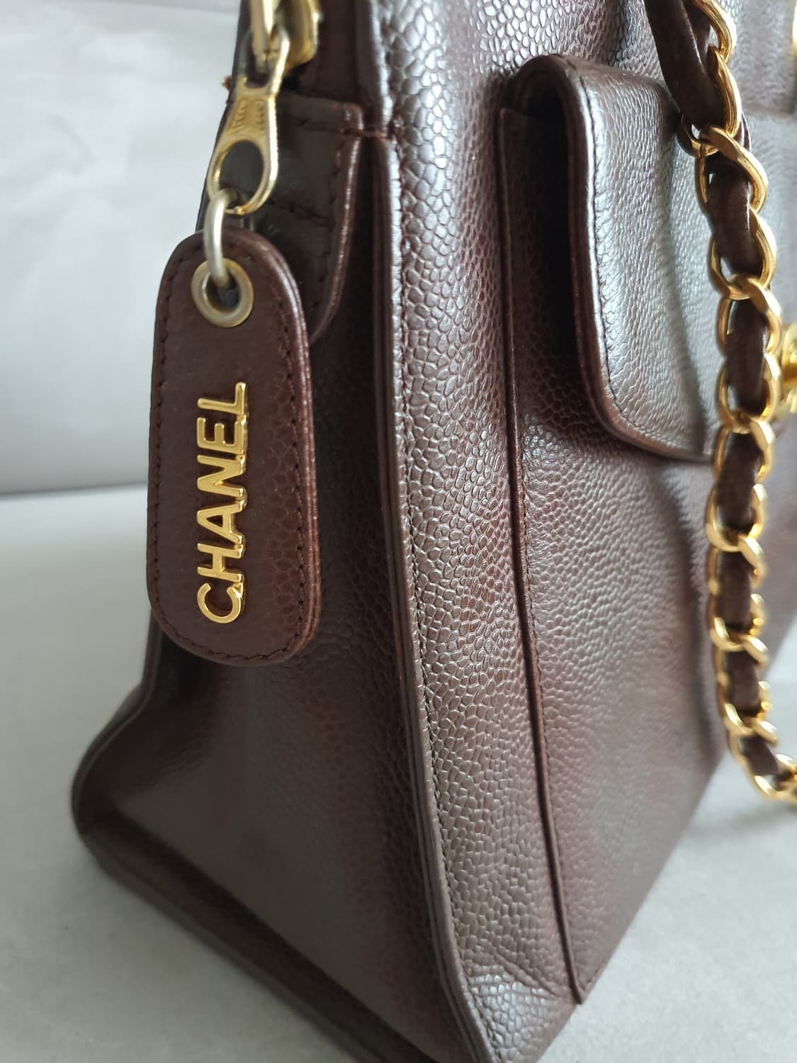 샤넬 빈티지 브라운 캐비어 숄더백 상품이미지5