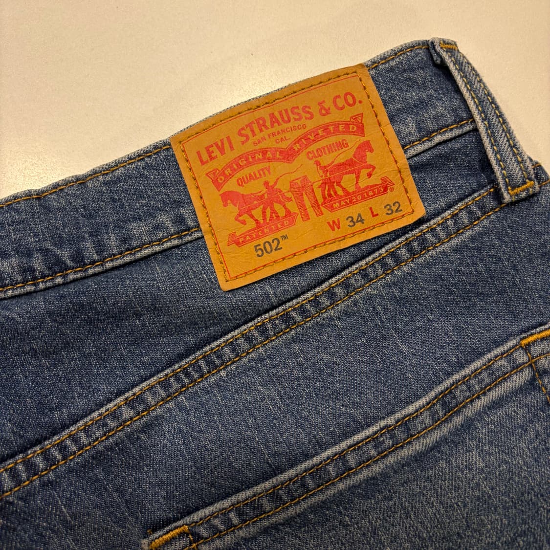[34x32] 리바이스 502 테이퍼 웜진 청바지 데님팬츠 D897 상품이미지4