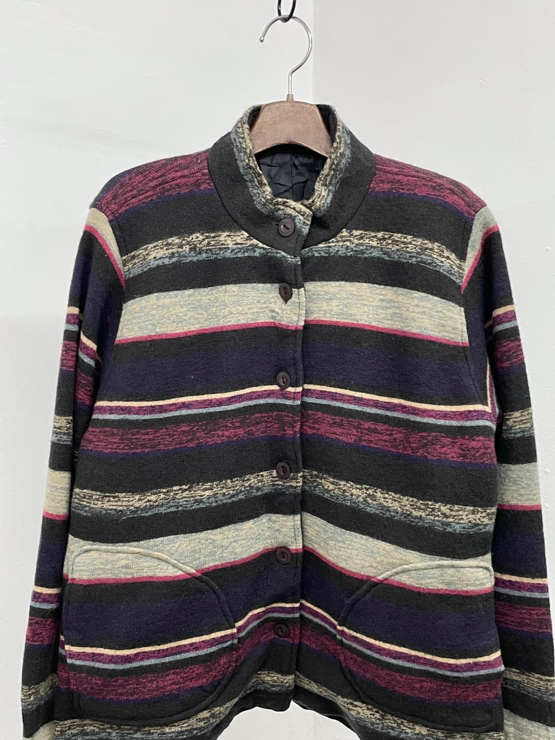 울100% 무지개떡 버튼 자켓  상품이미지4