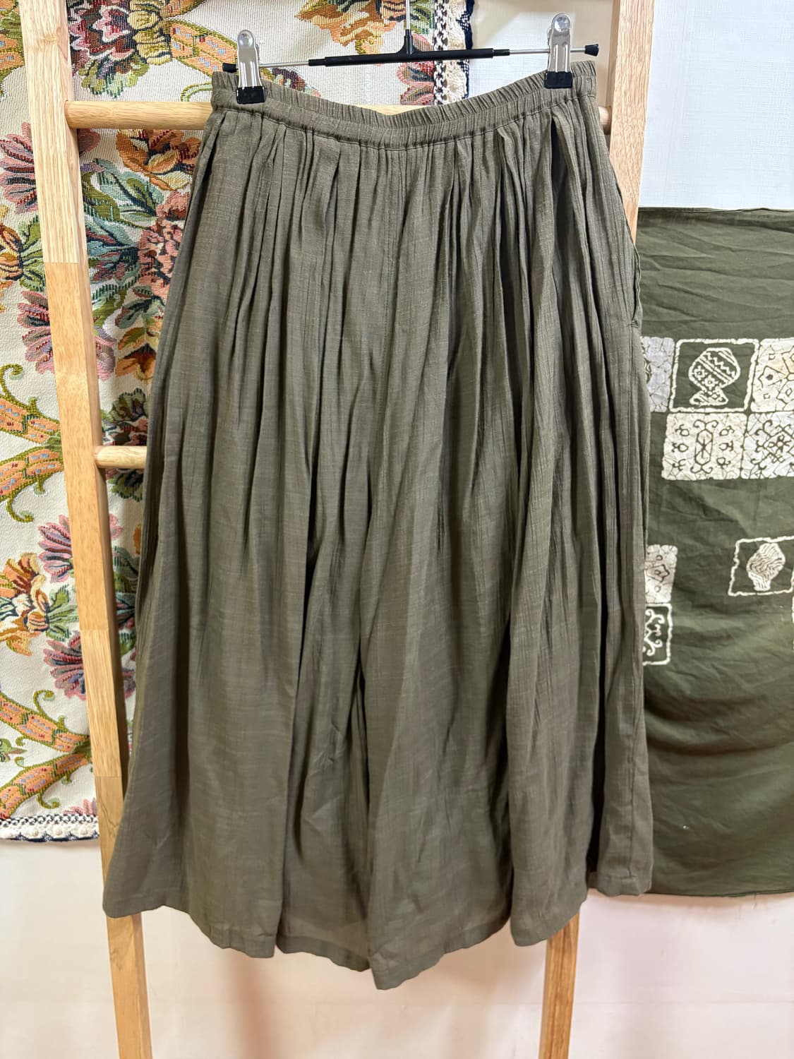 히피 모리 린넨 카키 팬츠 상품이미지3