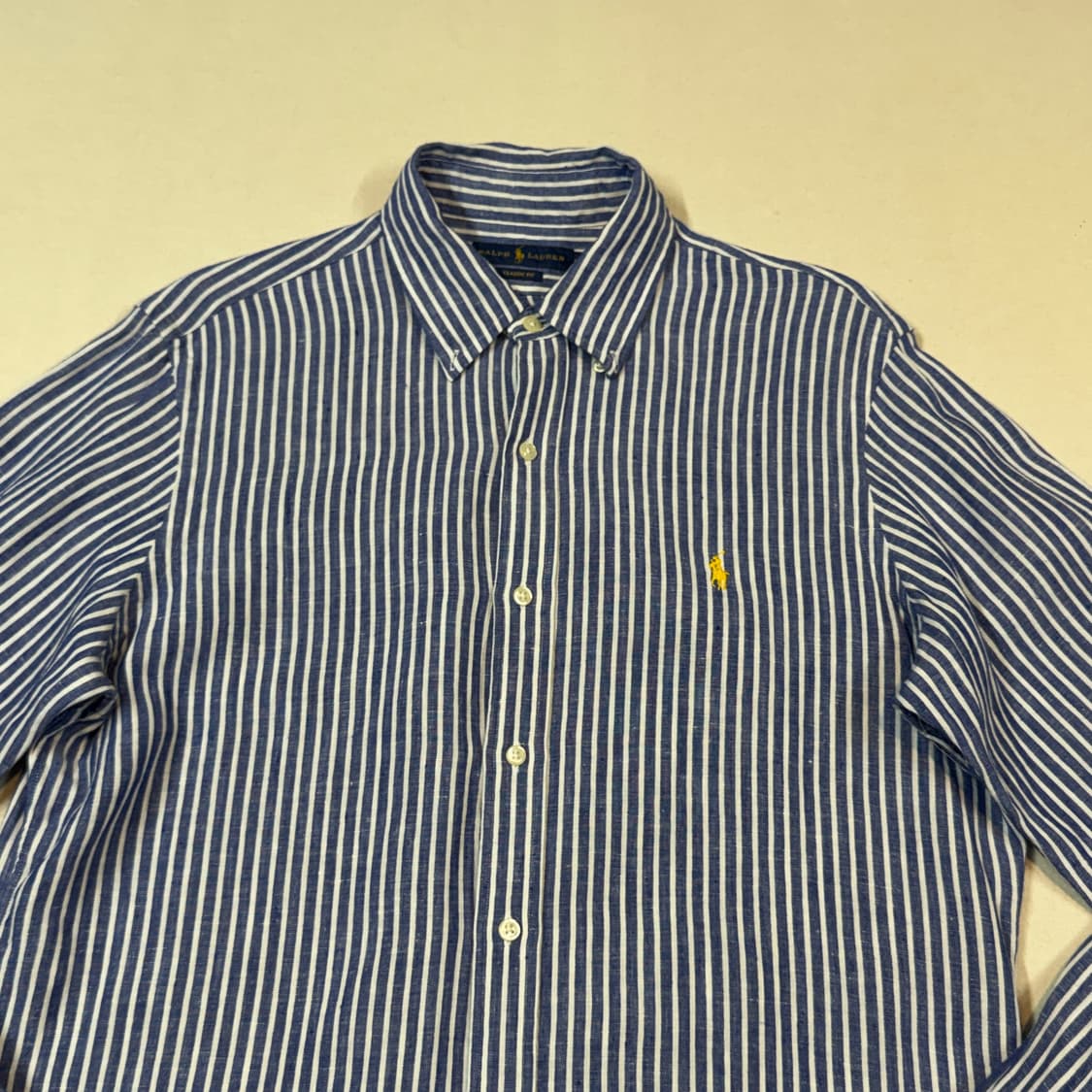 M) 폴로 랄프로렌 클래식핏 스트라이프 린넨 셔츠 상품이미지3