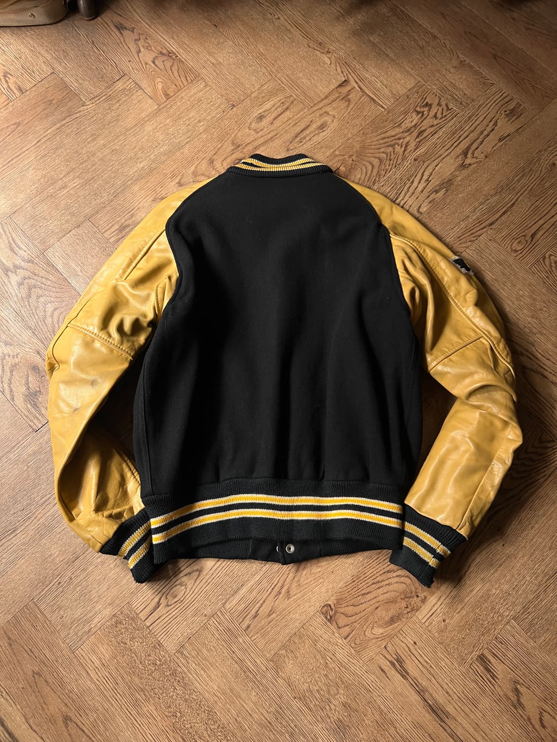 [L]90's USA 빈티지 울 레더 RUGBY 바시티 자켓 상품이미지9