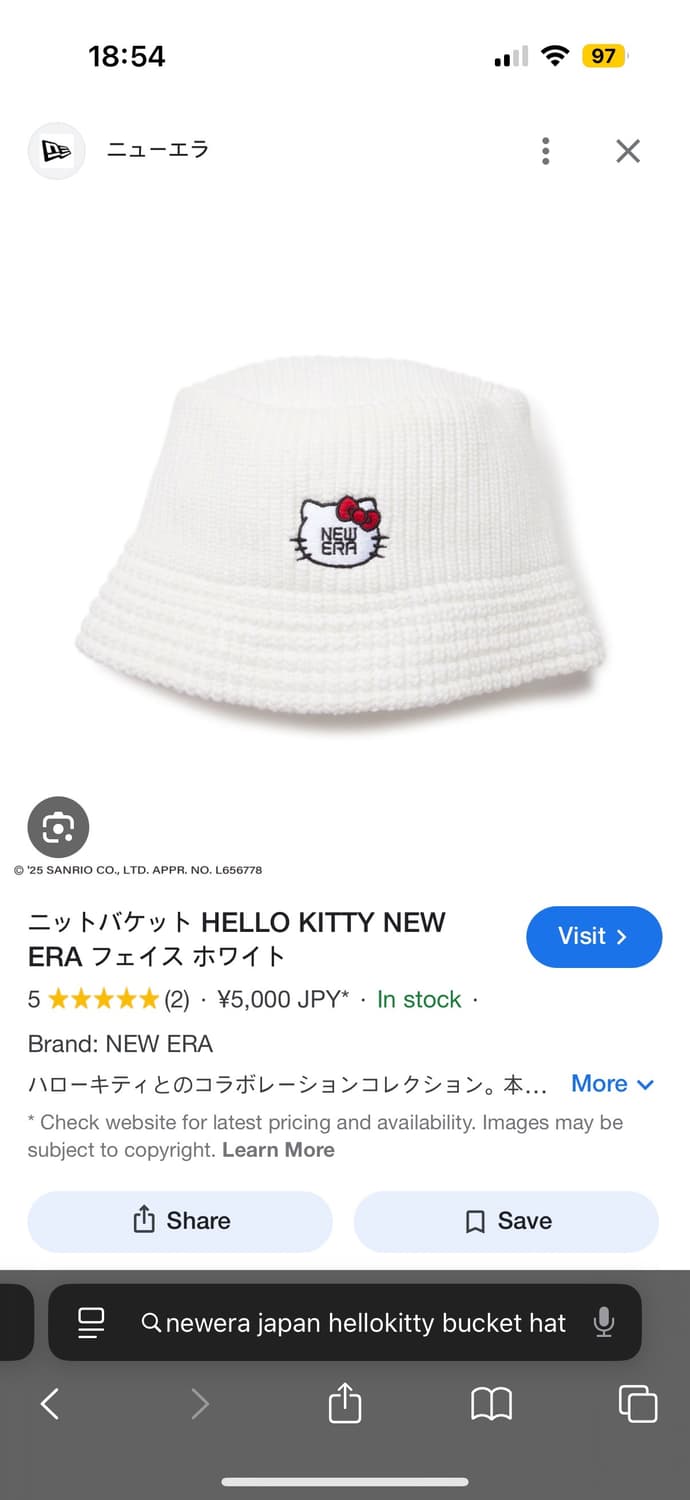 (새상품) 일본 뉴에라 헬로키티 버킷햇 상품이미지1