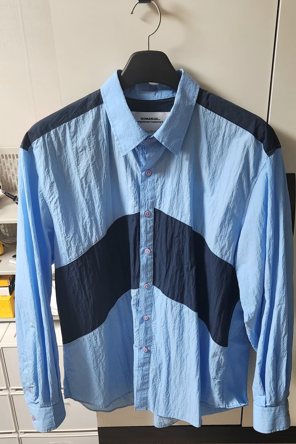 노매뉴얼 DCA NYLON SHIRTS - BLUE L사이즈 상품이미지4