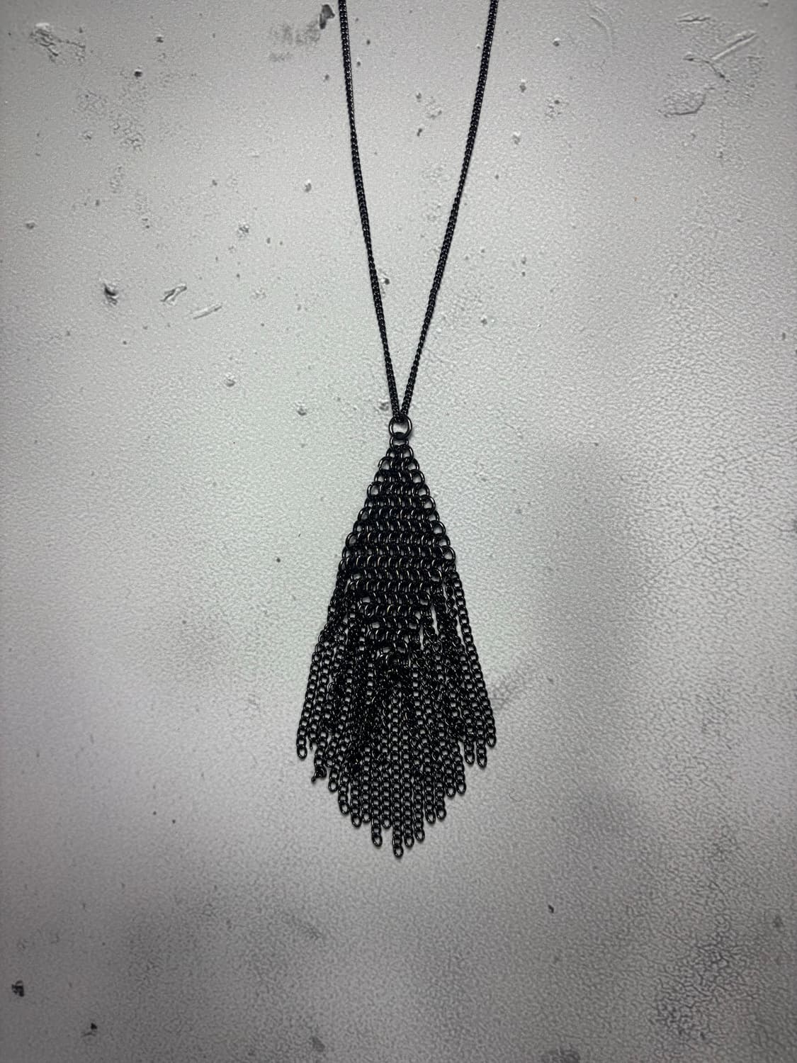 Dark silver tone chain pendant necklace  상품이미지3