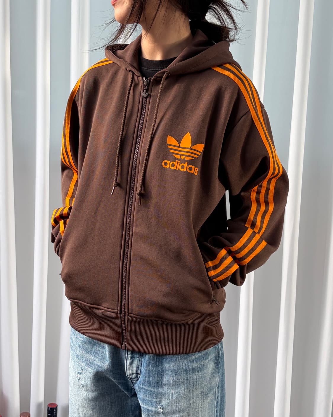 [L]아디다스 후드 플락 감귤 초코 트랙탑 져지 상품이미지1