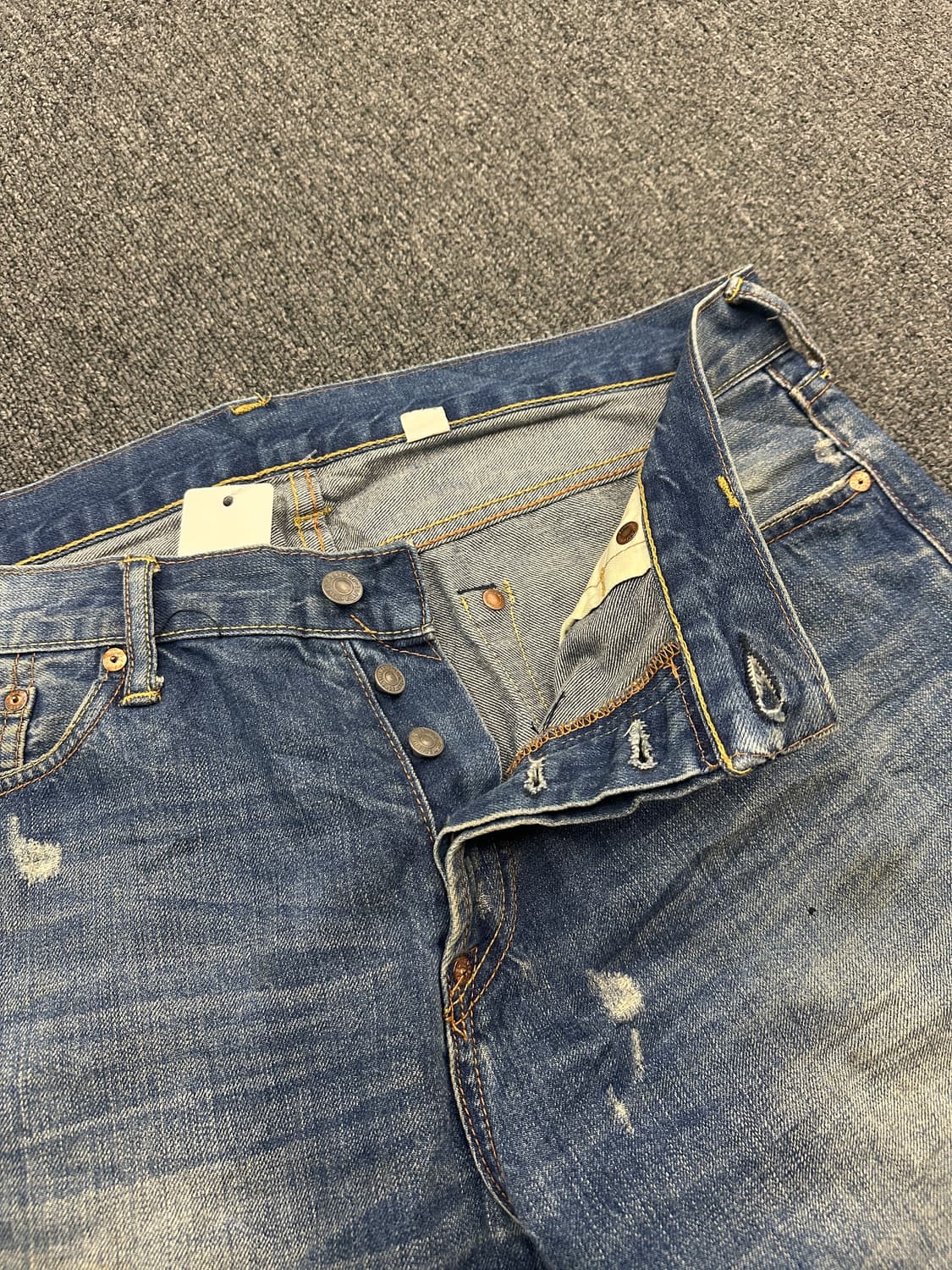 36) 에비수 빅 다이콕 페인팅 연청 데님팬츠 상품이미지9