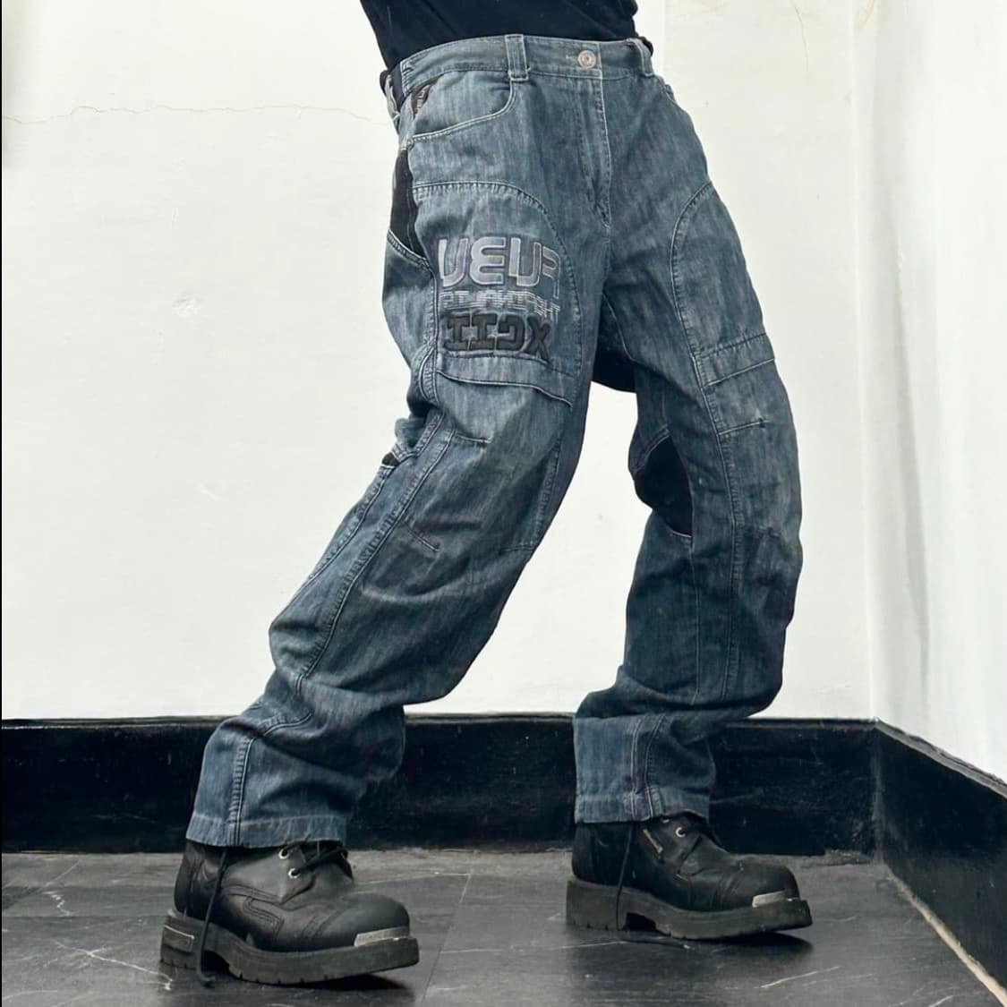 후부 올드스쿨 와이드 데님 팬츠 상품이미지3