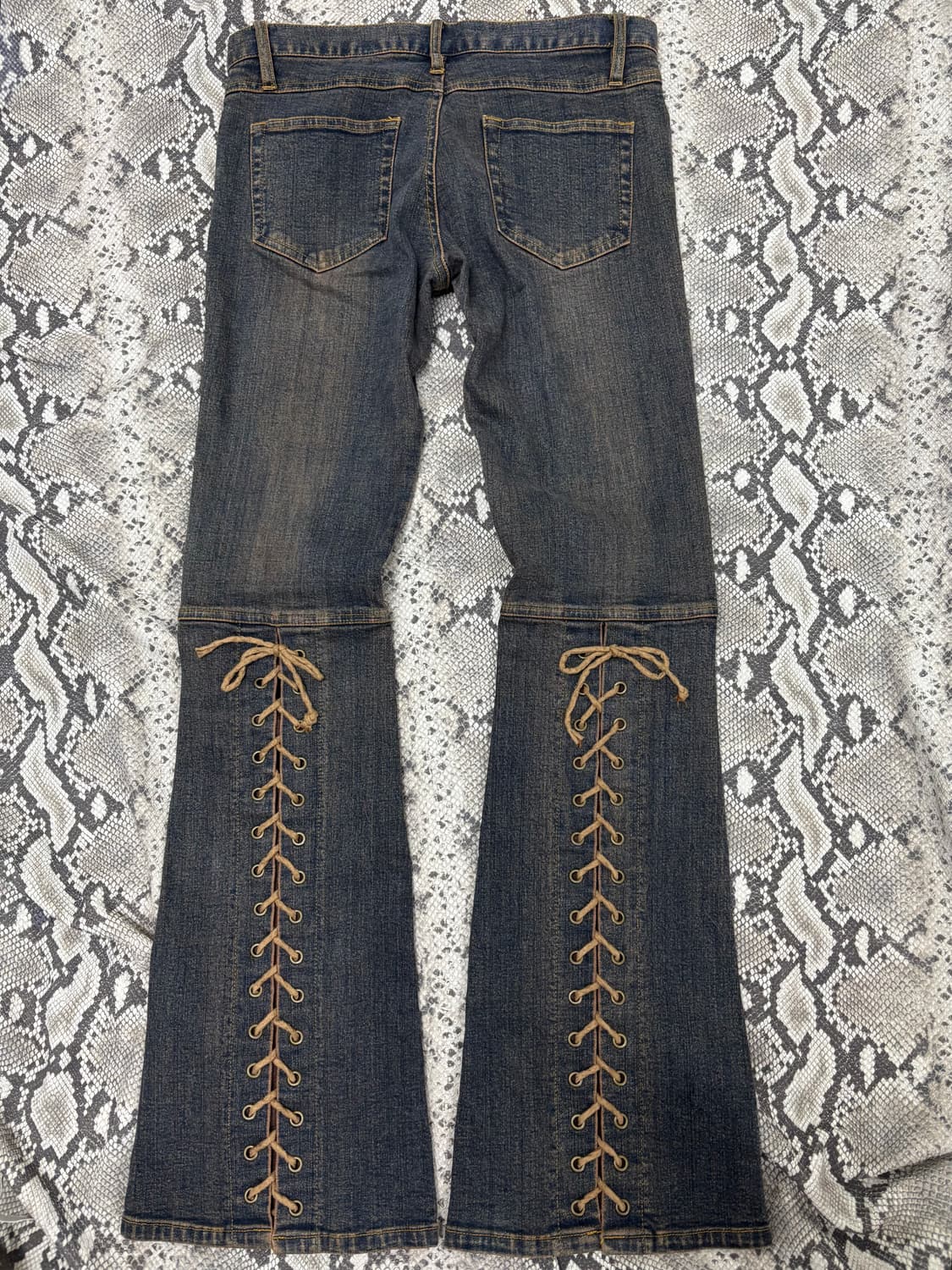 00’s Back Lace-Up Boots Cut Washed Pants 상품이미지4