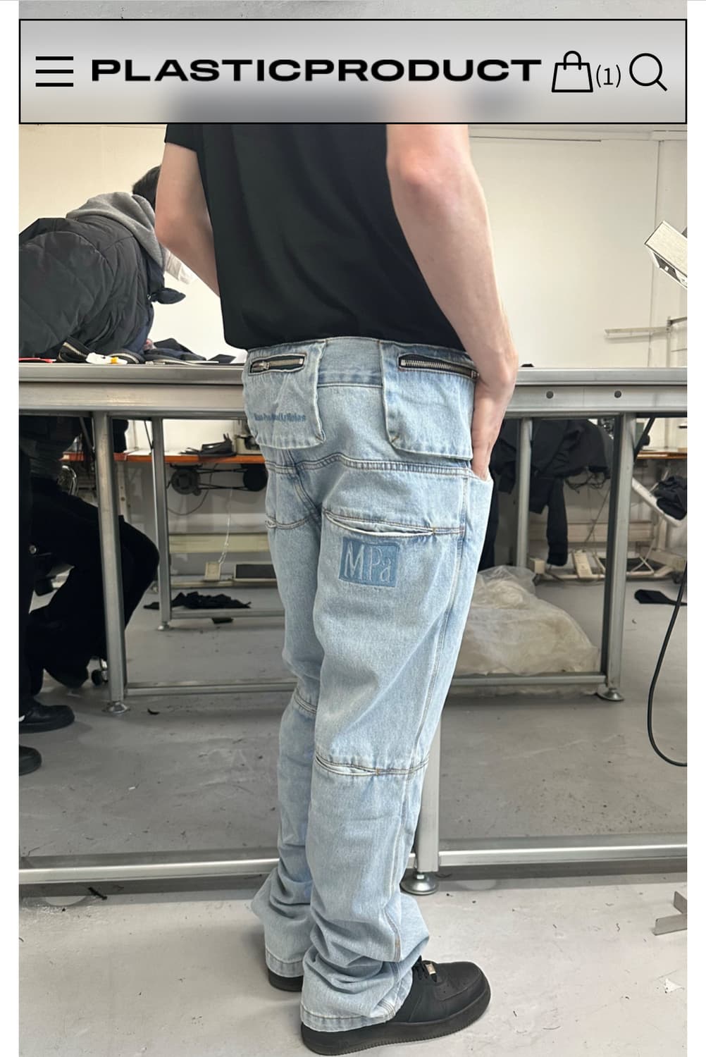 플라스틱프로덕트 MPa BAG PANTS (STEEL BLUE) 상품이미지1